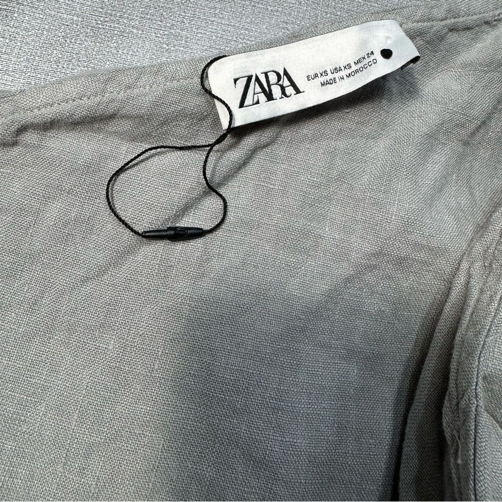 Zara New ZARA Asymmetrical Linen Grey Top SIze XS Size XS / US 0-2 / IT 36-38 - 8 Thumbnail