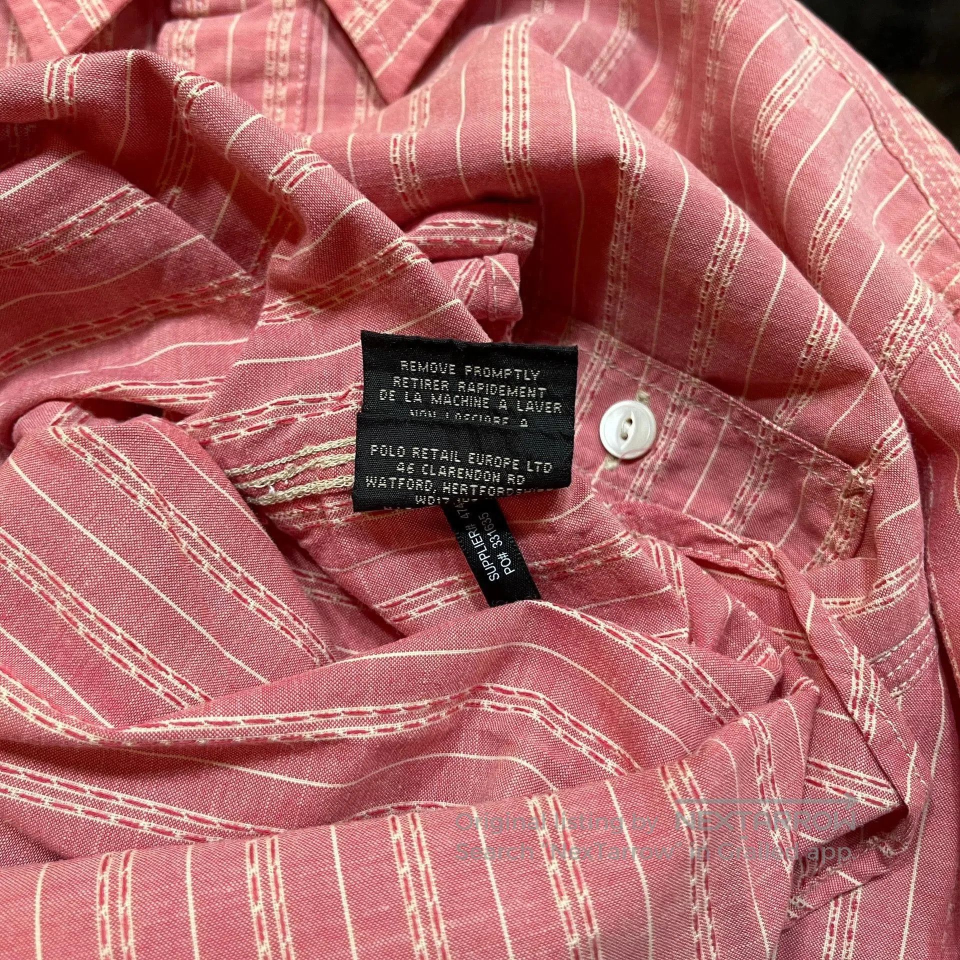 RRL Ralph Lauren Vintage Pink Striped Button-Up Shirt. Size US S / EU 44-46 / 1 - 5 Thumbnail