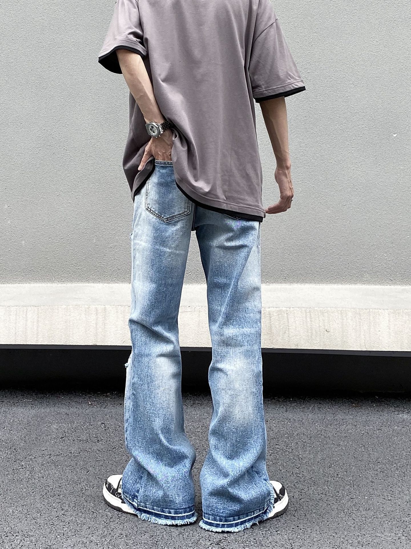 Japanese Brand American street style men's loose-fitting ripped jeans Size US 32 / EU 48 - 3 Thumbnail