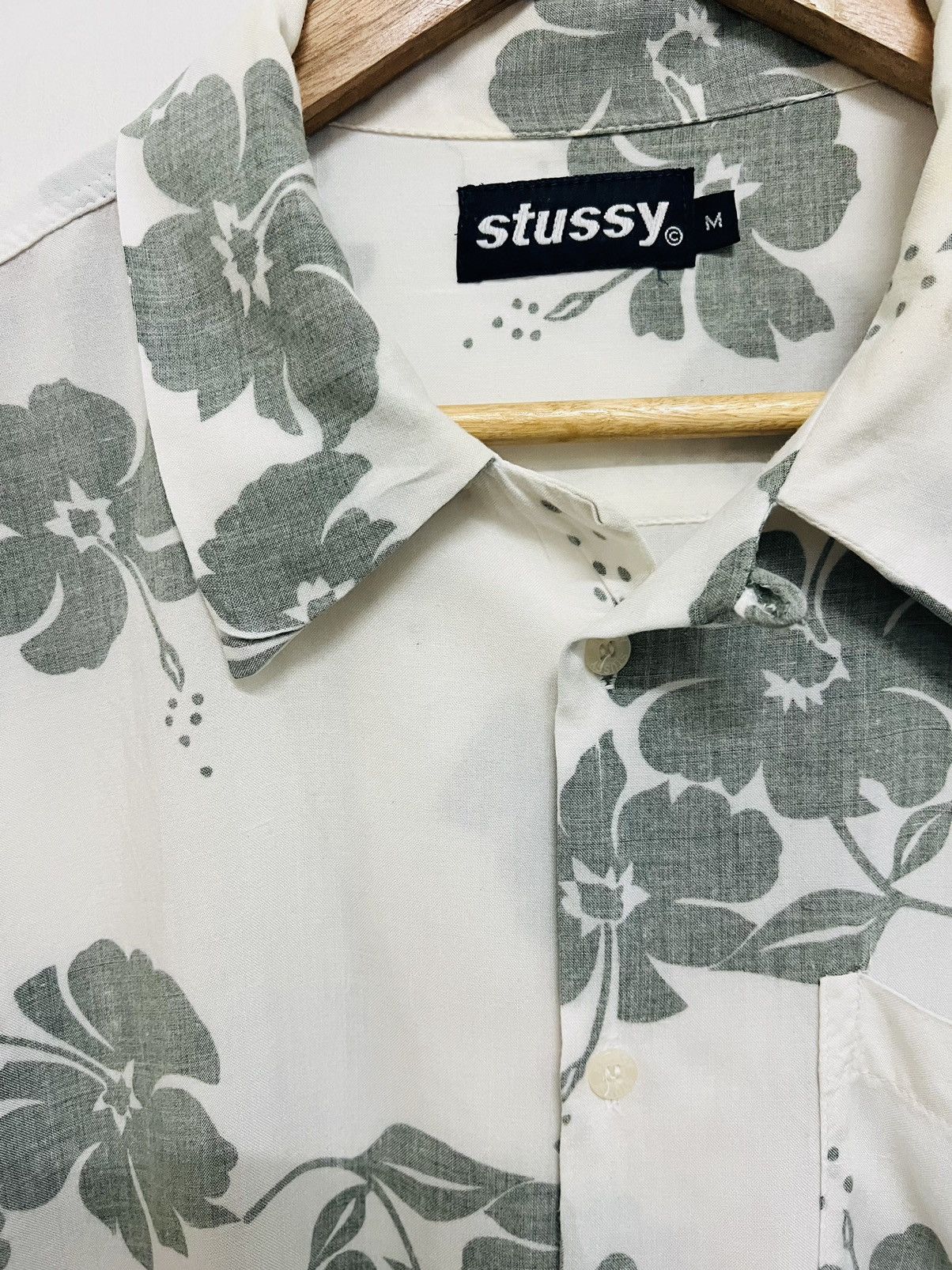 Stussy Vintage 1990s Stussy C Floral Hawaiian Camp Collar Shirt Size US M / EU 48-50 / 2 - 10 Thumbnail