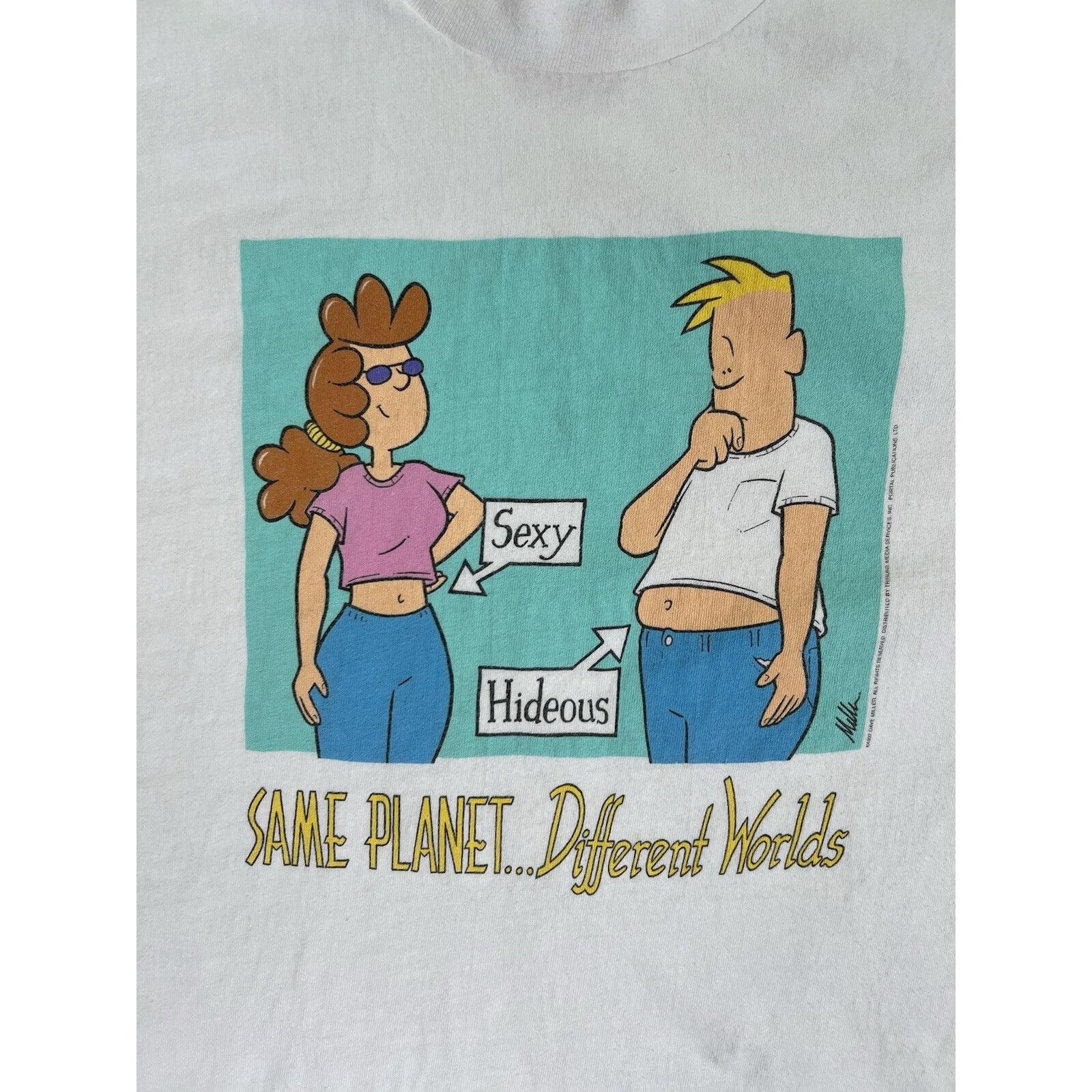 Hanes Vintage Dave Miller Comic T-Shirt XL “Same Planet Different Size US XL / EU 56 / 4 - 2 Thumbnail
