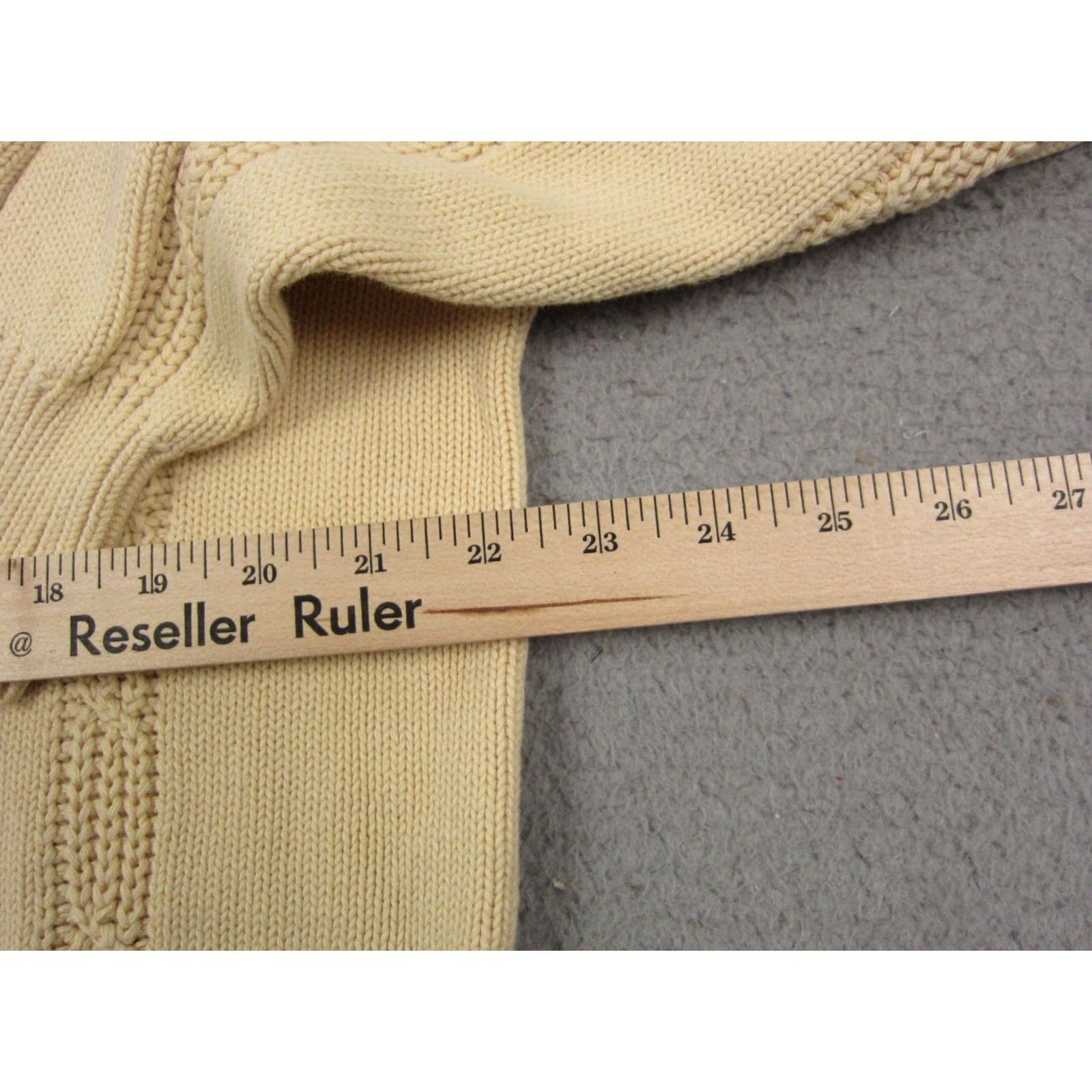 Liz Claiborne VINTAGE Claiborne Sweater Mens L Crew Neck Ivory Cotton Cable-Knit Long Sleeve Pullover Casual Classic Fall Winter Size US L / EU 52-54 / 3 - 7 Thumbnail