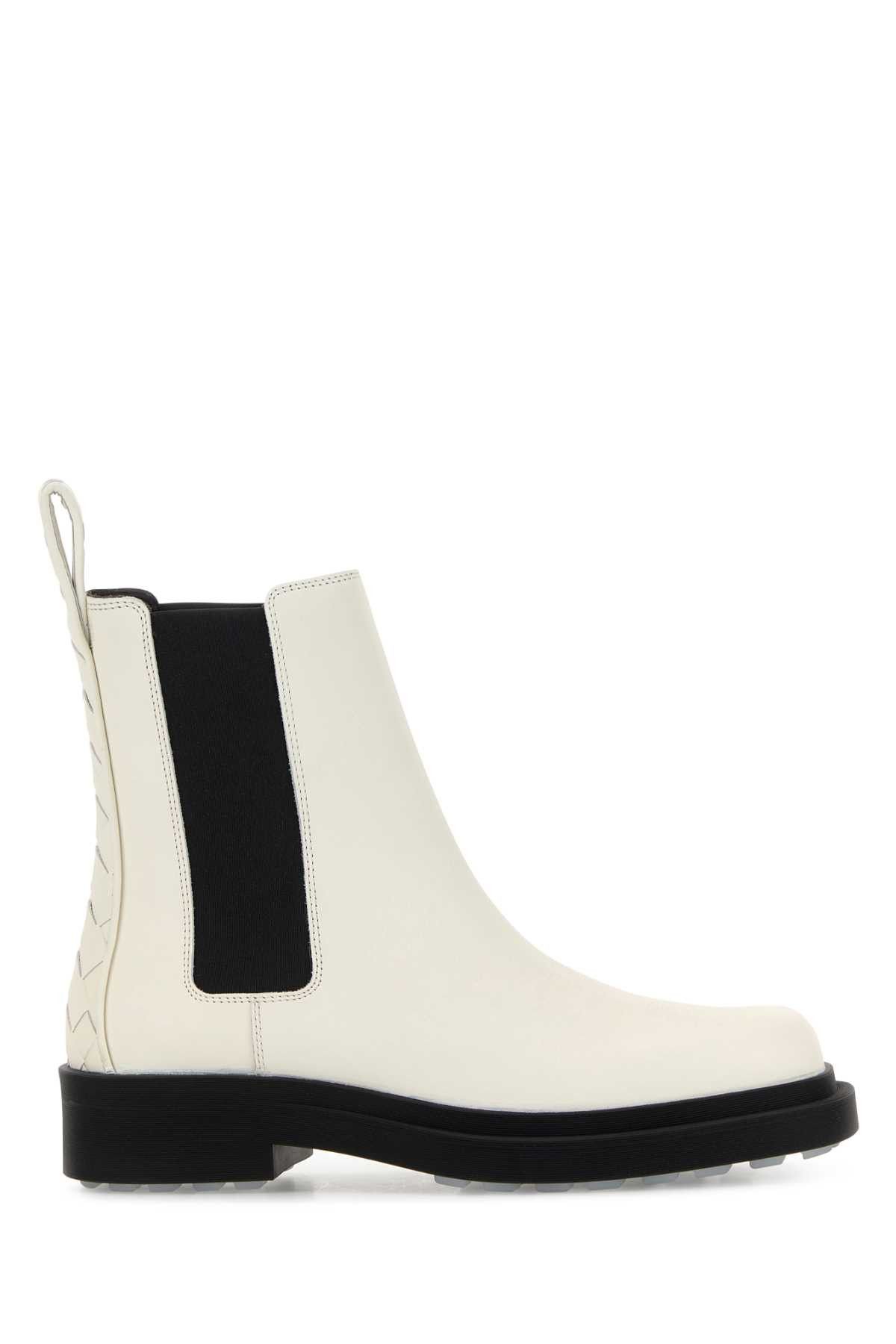 Bottega Veneta Ivory Leather Chelsea Ben Ankle Boots Size US 9 / IT 39 - 1 Thumbnail