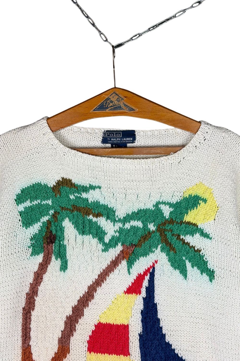 Polo Ralph Lauren Polo Ralph Lauren Hand Knit Sailboat Palm Tree Sweater Size US L / EU 52-54 / 3 - 5 Thumbnail