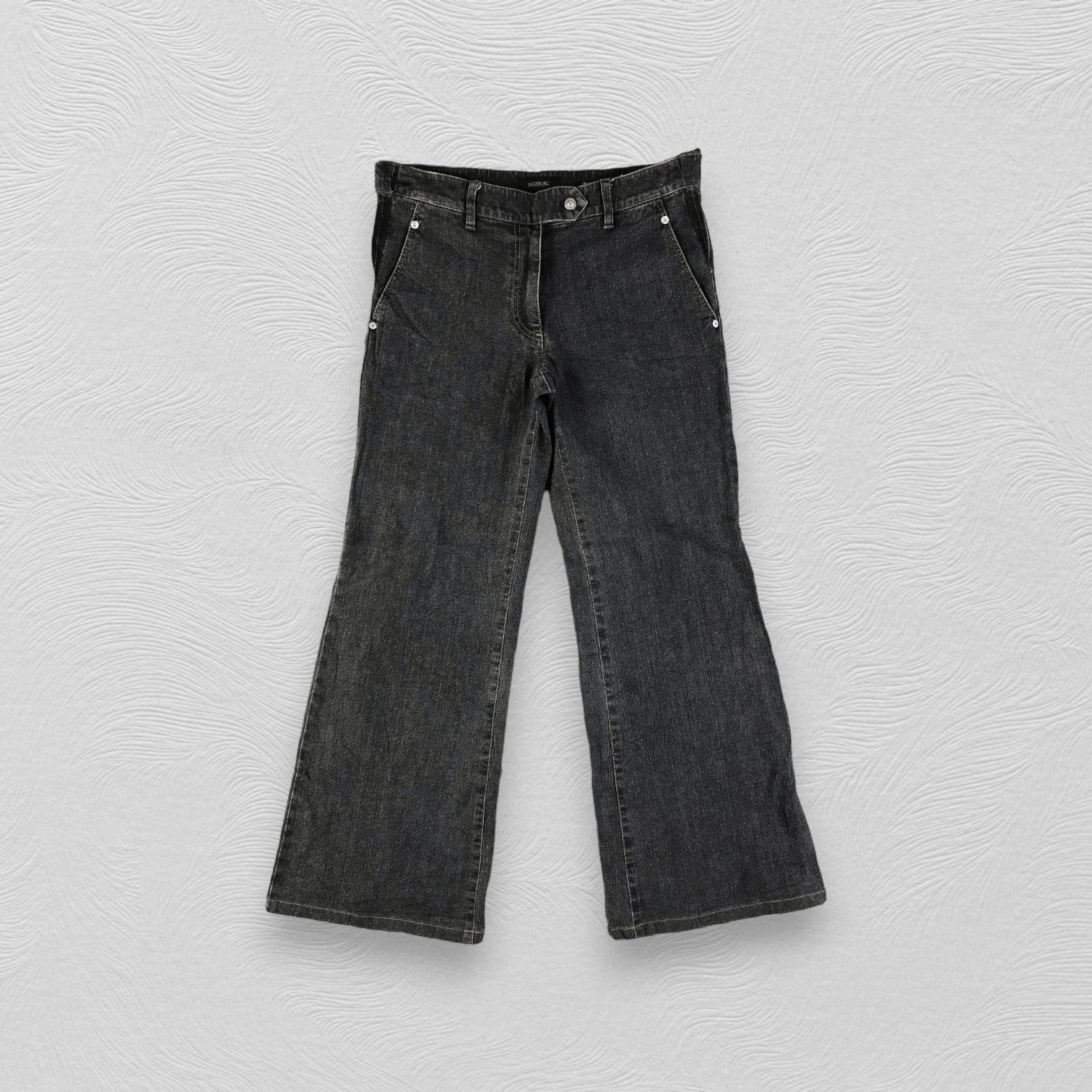 Japanese Brand Ingeborg Jeans Faded Black Flare Denim KJ1794 Size 32" / US 10 / IT 46 - 1 Thumbnail