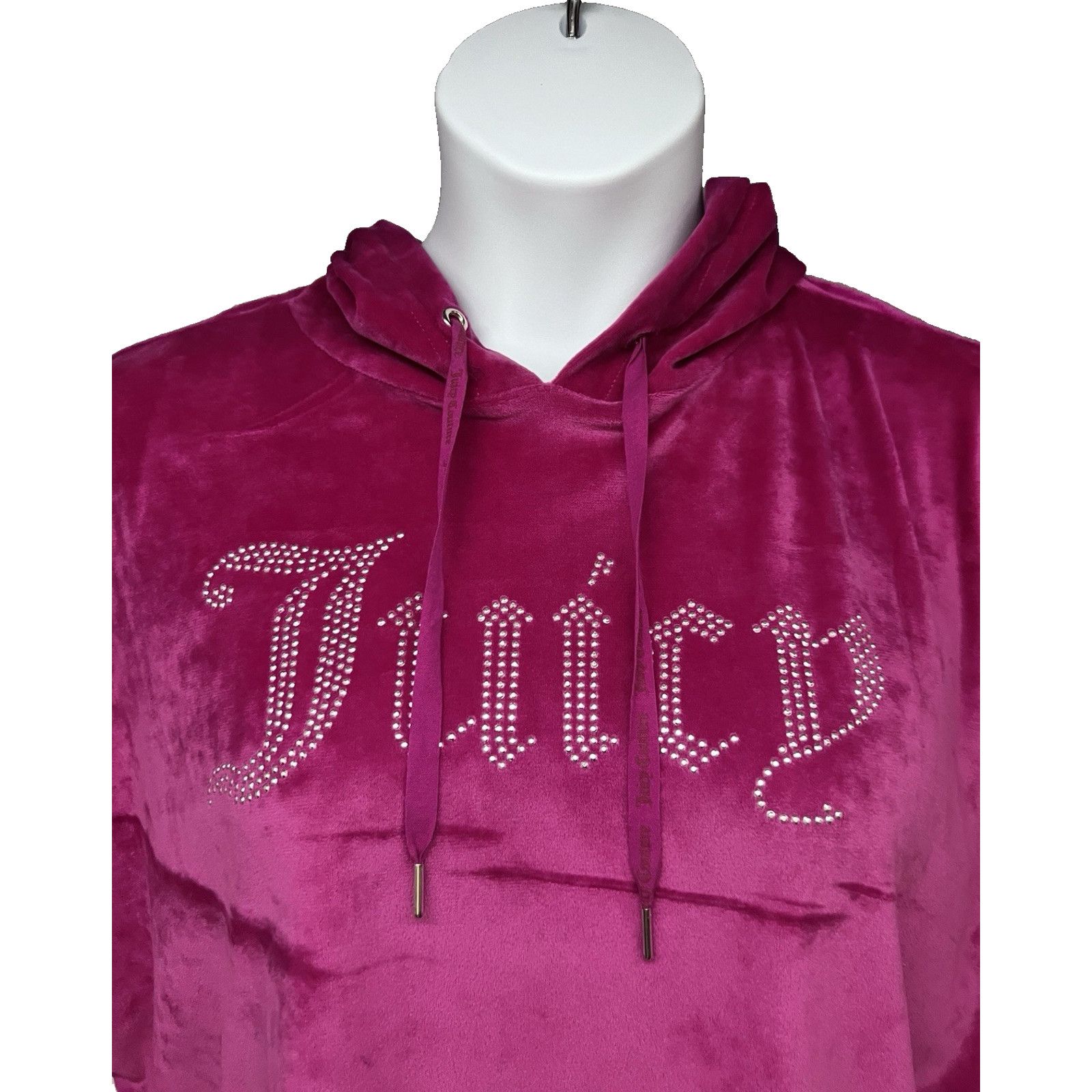 Juicy Couture Juicy Couture Vintage Y2K Pink Velour Pullover Crop Hoodie L Size L / US 10 / IT 46 - 4 Thumbnail