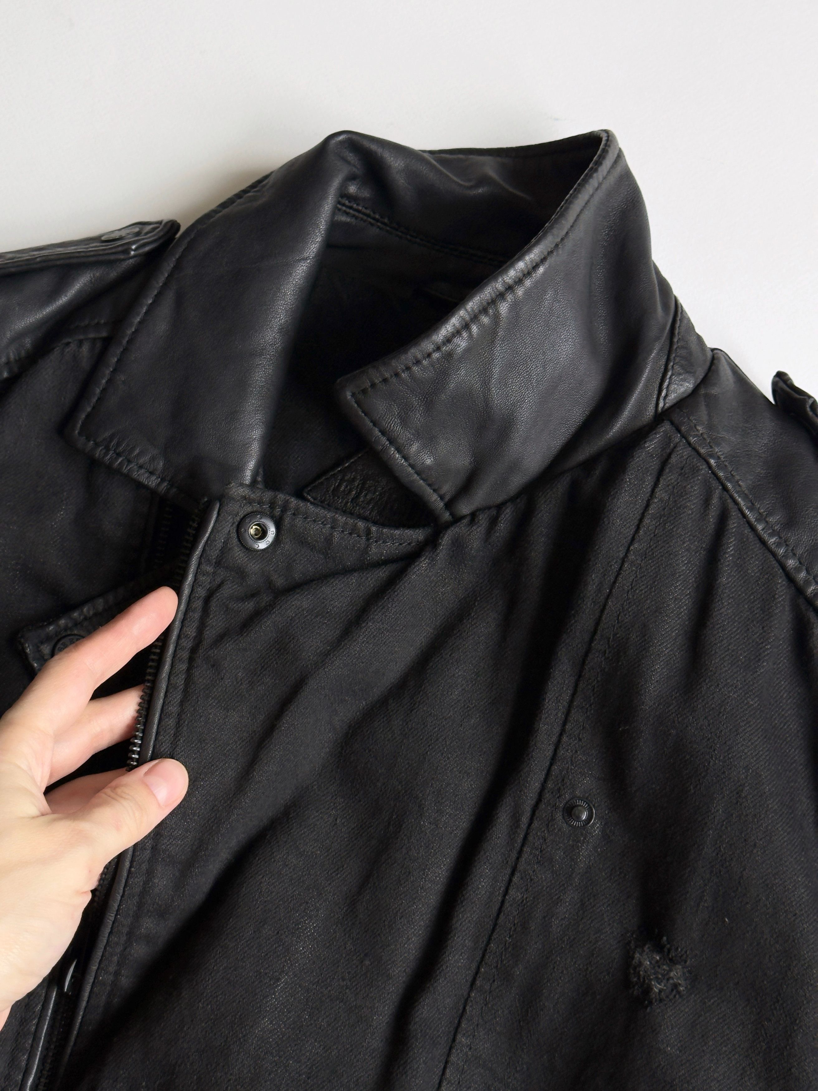 BE EDGY Men's Be Edgy Leather & Canvas Distressed Biker Jacket (L) Size US L / EU 52-54 / 3 - 7 Thumbnail