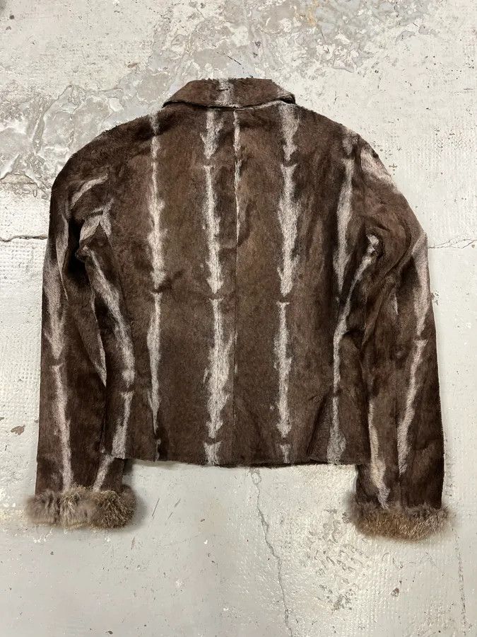 Gianfranco Ferre 2000s Gianfranco Ferré Brown & Grey Faux Fur Jacket Size S / US 4 / IT 40 - 7 Thumbnail