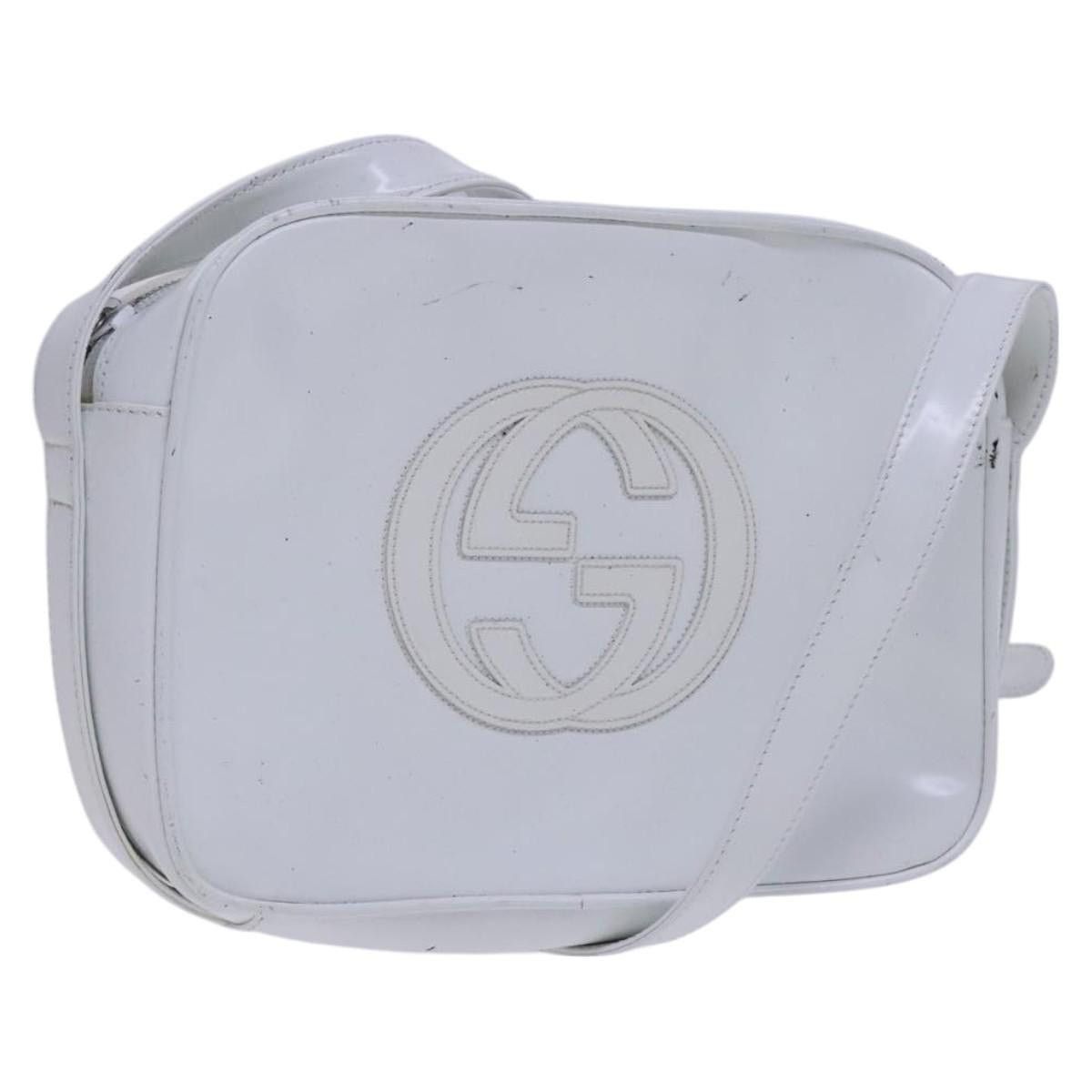 Gucci Shoulder Bag Patent Leather White, Women's