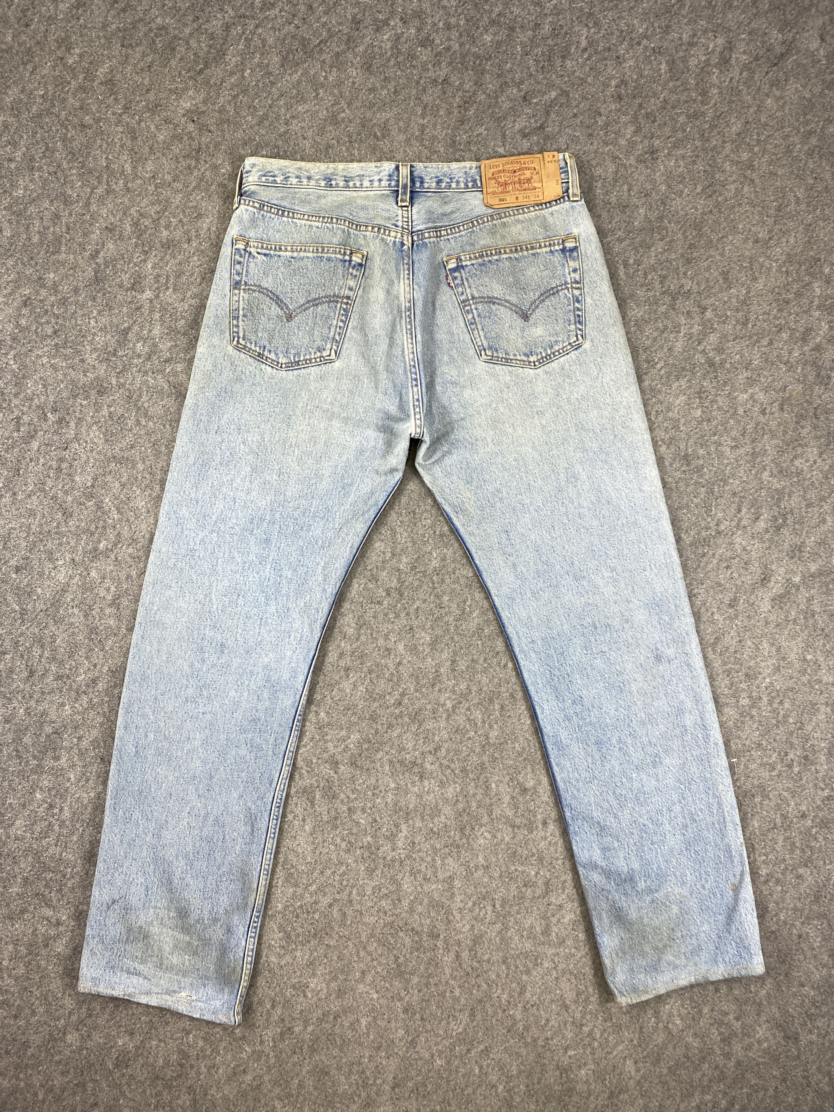 Japanese Brand Ripped Light Blue Vintage Levis 501 Jeans 34x30.5 - JN3090 Size US 34 / EU 50 - 2 Thumbnail