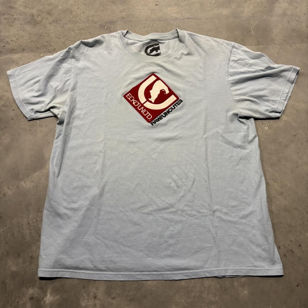 Ecko Unltd. × Vintage Crazy Vintage Y2K/2000s Light Blue Ecko Streetwear Graphic Tee! Size US L / EU 52-54 / 3 - 1 Thumbnail