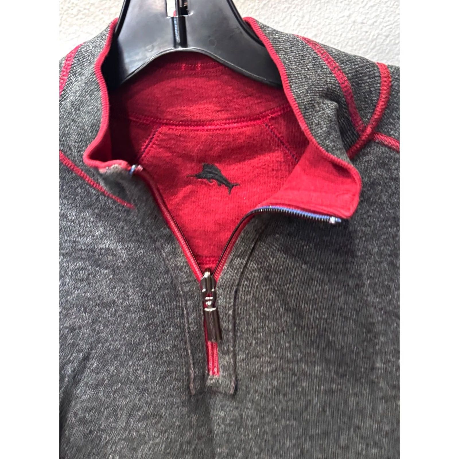 Tommy Bahama Tommy Bahama Sweater Red Gray Reversible Zip Large L Mens Size US L / EU 52-54 / 3 - 4 Thumbnail