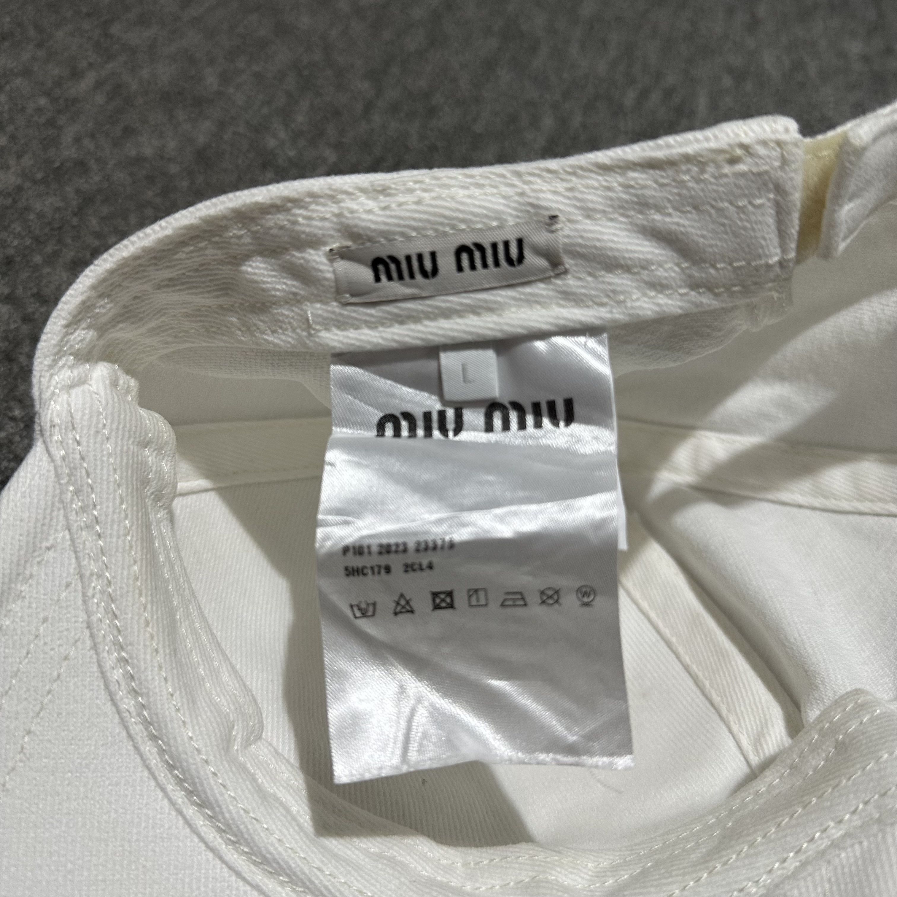 Miu Miu Miu Miu Baseball Distressed Cap Size ONE SIZE - 8 Thumbnail