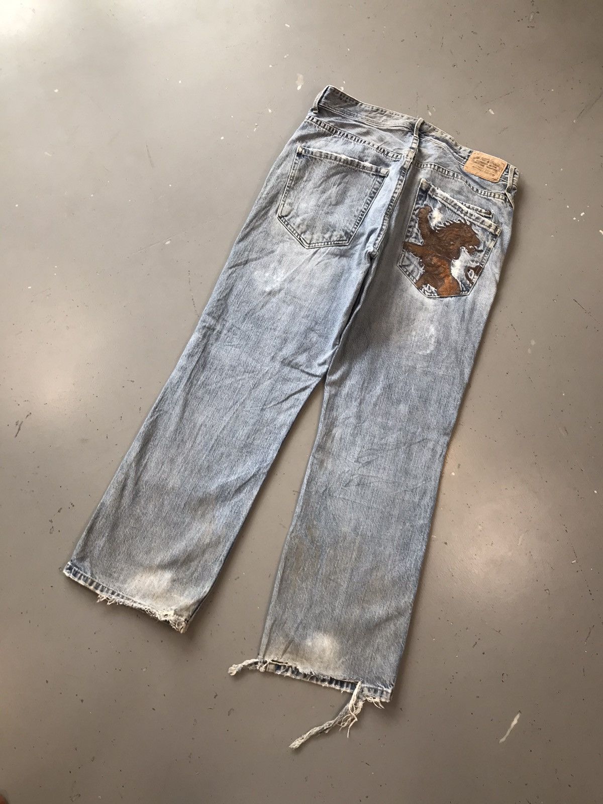 Express × Vintage Vintage express jeans distressed stitched denim Size US 38 / EU 54 - 9 Thumbnail