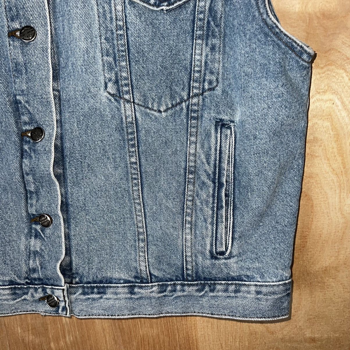 Harley Davidson VINTAGE WOMEN’S HARLEY DAVIDSON BIKER LOGO DENIM VEST Size XL / US 12-14 / IT 48-50 - 9 Thumbnail