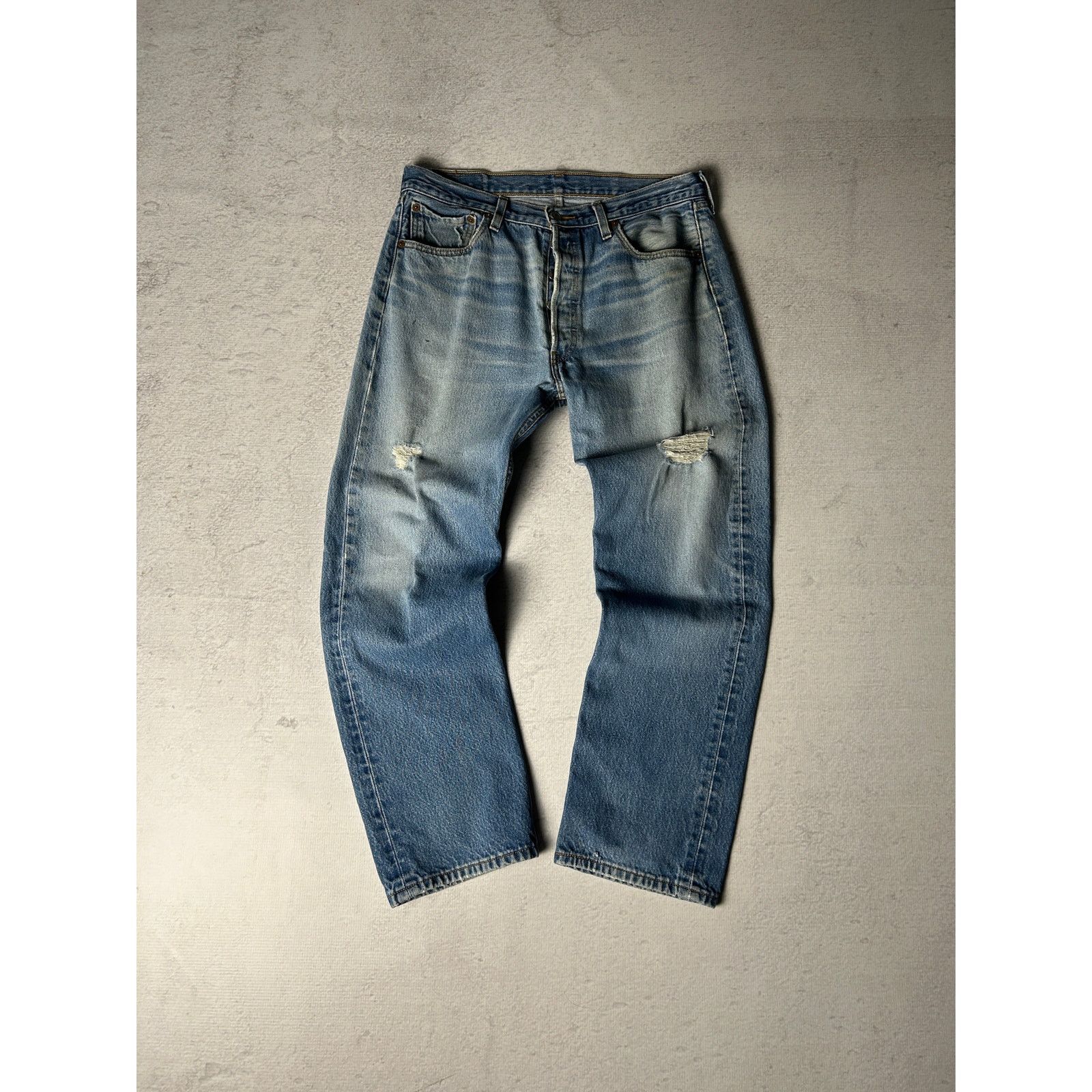 Levi's Vintage Levis 501 Denim Blue Regular Jeans For Men's 35Wx32L Size 35" - 1 Thumbnail