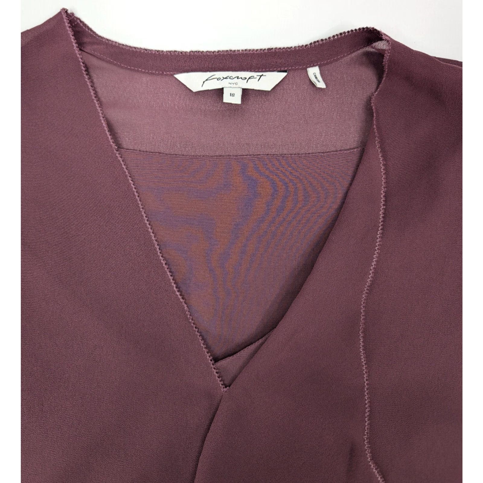 Vintage Foxcroft Blouses Women 18 Mauve Chiffon Ruffle Front Pullover Polyester Top Tank Top Size XXL / US 16-18 / IT 52-54 - 6 Thumbnail