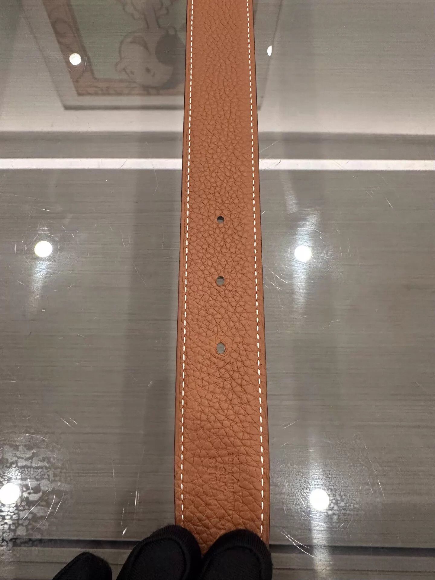 Hermes Hermes silver H belt gray & brown 32mm 90cm Size ONE SIZE - 7 Thumbnail