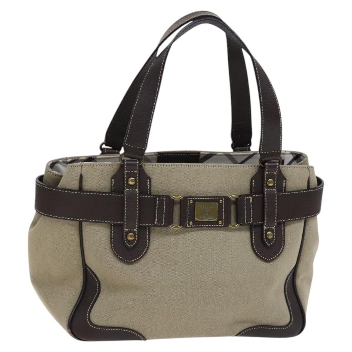 Burberry Blue Label Tote Bag Canvas Beige Auth Bs23898, Women's
