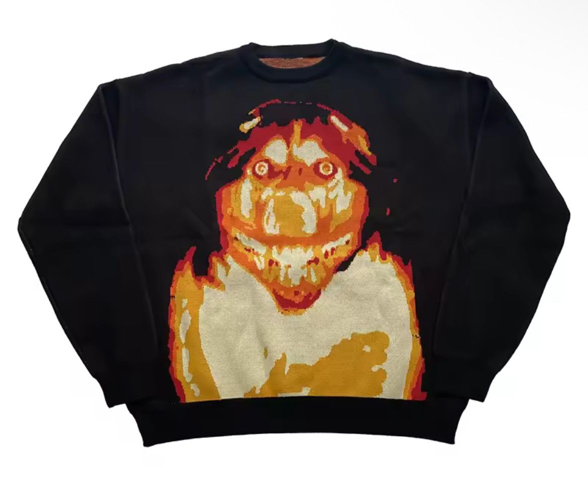 Other Retro Y2K Anime Demon Face Jacquard Pullover Knit Sweater Size US L / EU 52-54 / 3 - 1 Thumbnail