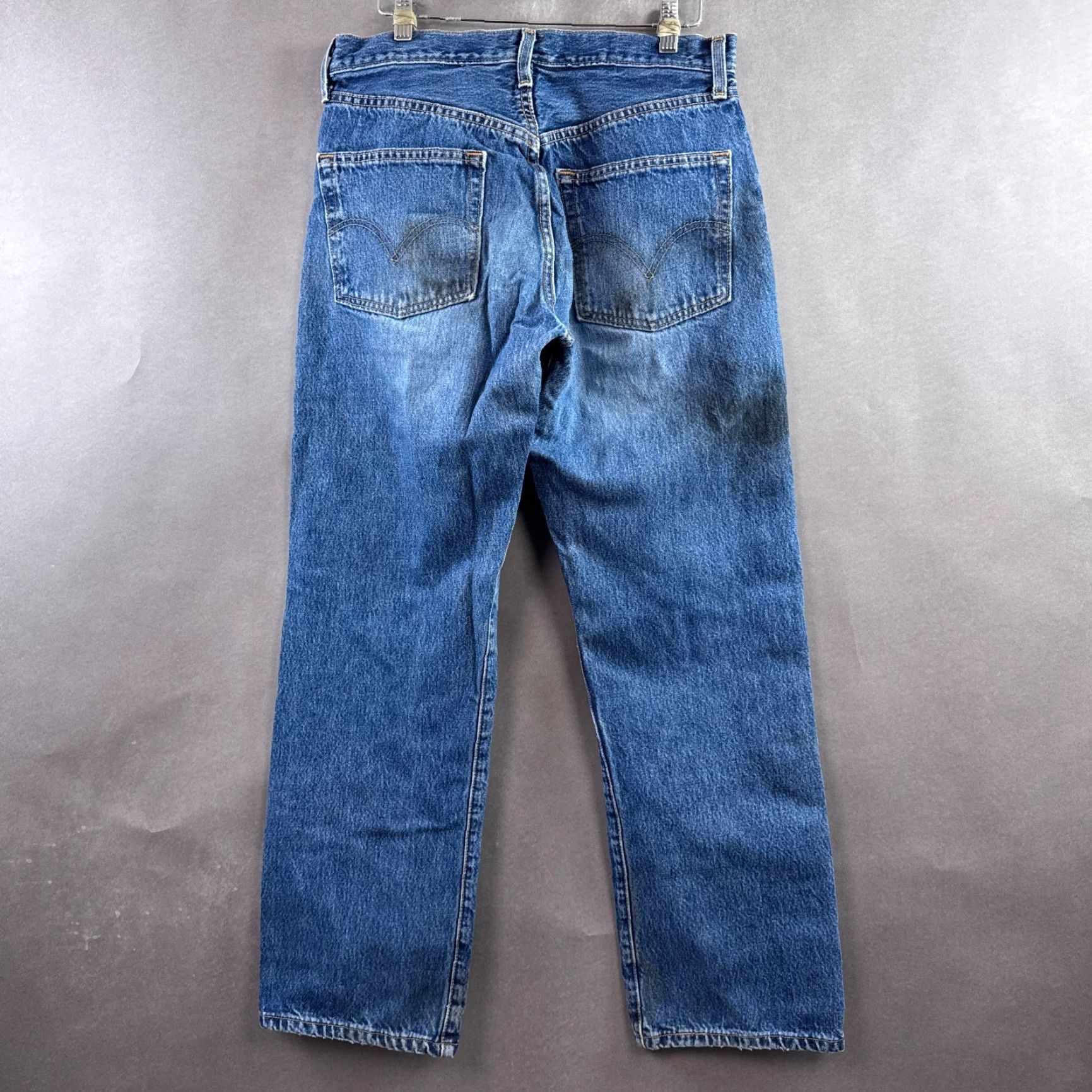 Levi's VINTAGE Levi's 501 Jeans Mens 32x30 Blue Y2K Pants Thrashed Workwear (Tag33x30) Size US 33 - 3 Thumbnail
