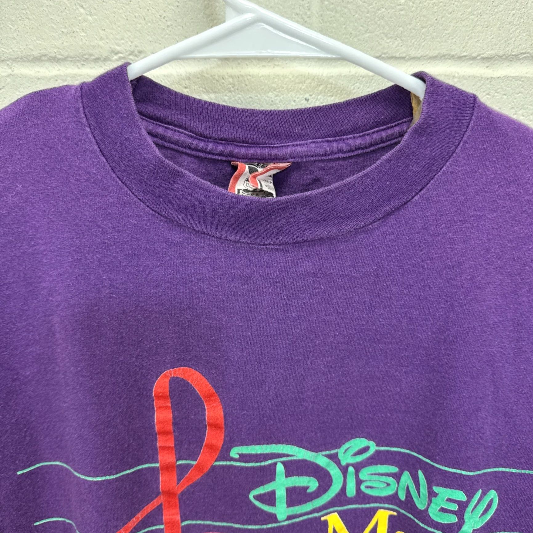 Disney VINTAGE Disney T-Shirt Unisex Adults XL Mickey Mouse Purple Crew Neck 90s Logo Graphic Print Found Season: Fall, Spring, Summer Size US XL / EU 56 / 4 - 5 Thumbnail