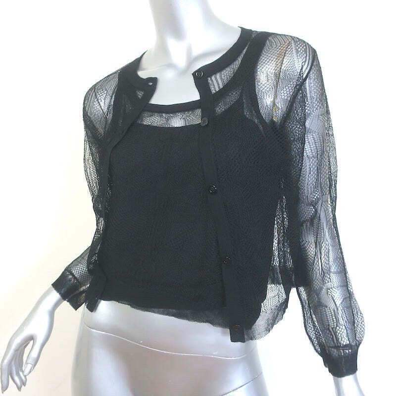 Dior Dior Lace Twinset Black Silk Cardigan and Tank Top SZ 6 NWT Size S / US 4 / IT 40 - 3 Thumbnail