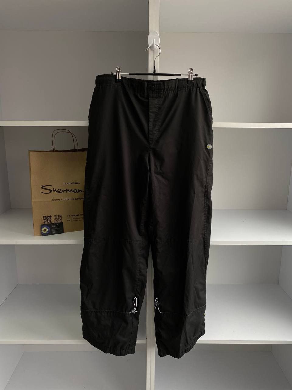 Nike × Vintage Vintage Nike Black Nylon Baggy Drill Pants Size US 34 / EU 50 - 1 Thumbnail