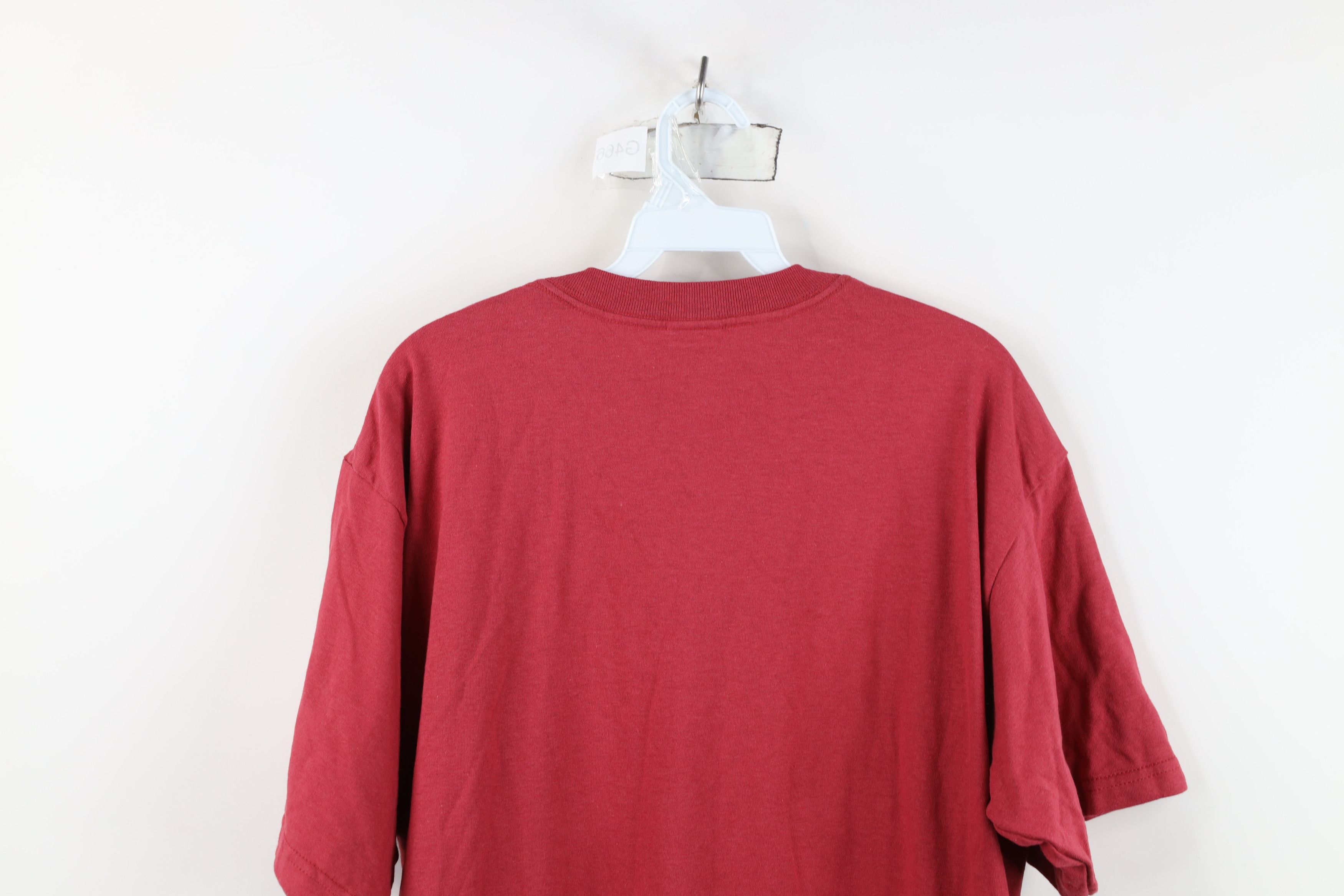 Vintage Vintage 90s Streetwear Blank Heavyweight T-Shirt Red Cotton Size US L / EU 52-54 / 3 - 10 Thumbnail