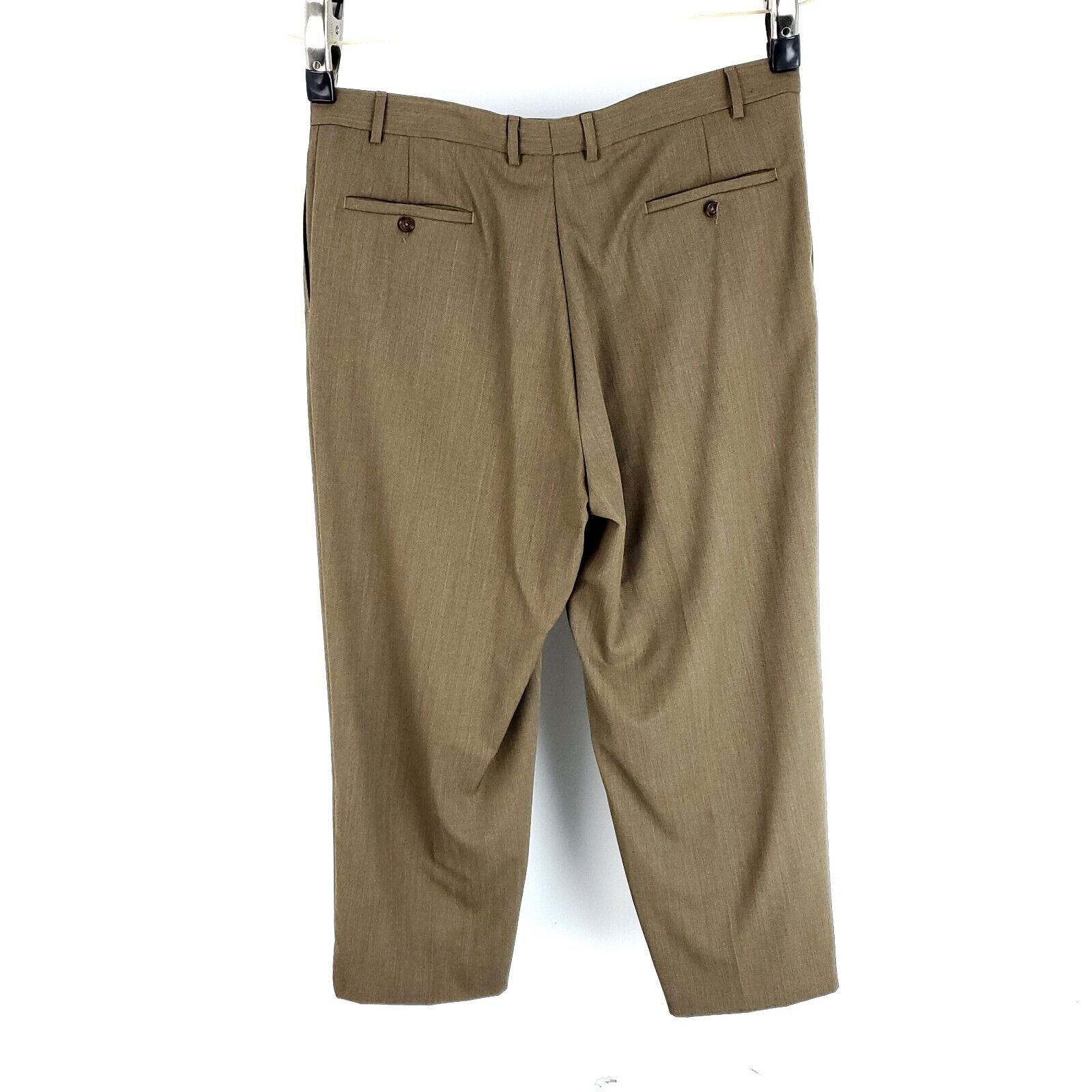 Pronto Uomo Pronto Uomo Heavy Wool Dress Pants 39/29 Brown Pleated High Size 38R - 6 Thumbnail