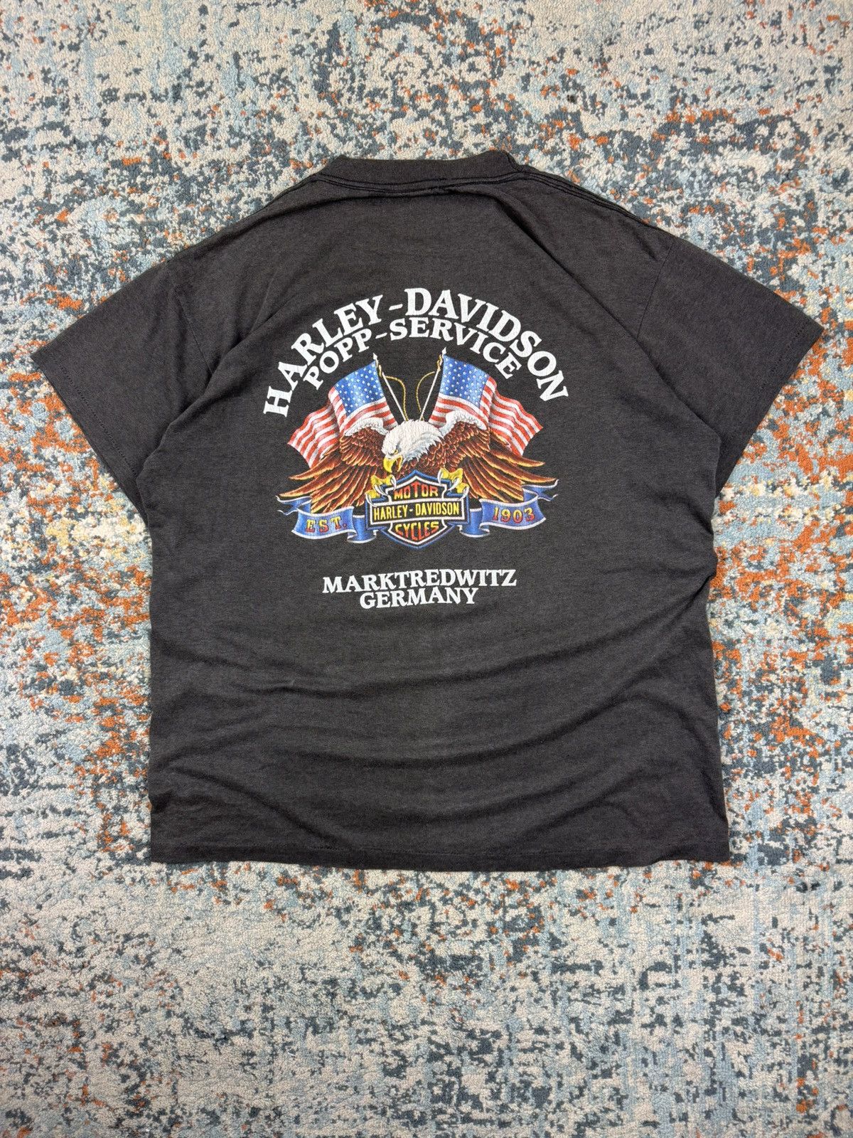 Harley Davidson × Vintage Ultra rare 1989 3D Emblem Harley Davidson love to ride tee Size US XL / EU 56 / 4 - 2 Thumbnail