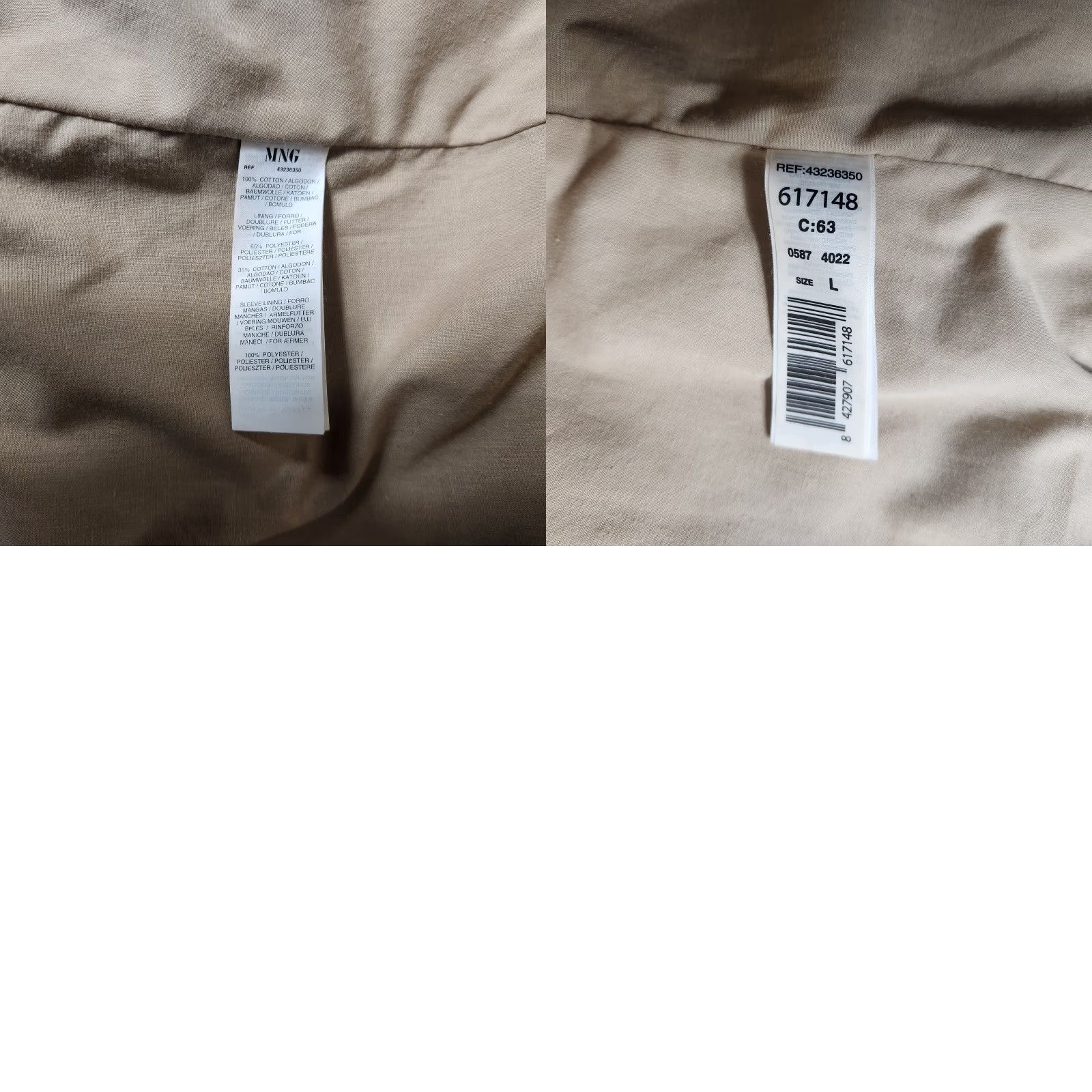 Mango Mango MNG Womens Tan Utility Jacket-Size M (NWT) Casual Shirt Jacket Mens Womens Size M / US 6-8 / IT 42-44 - 9 Thumbnail
