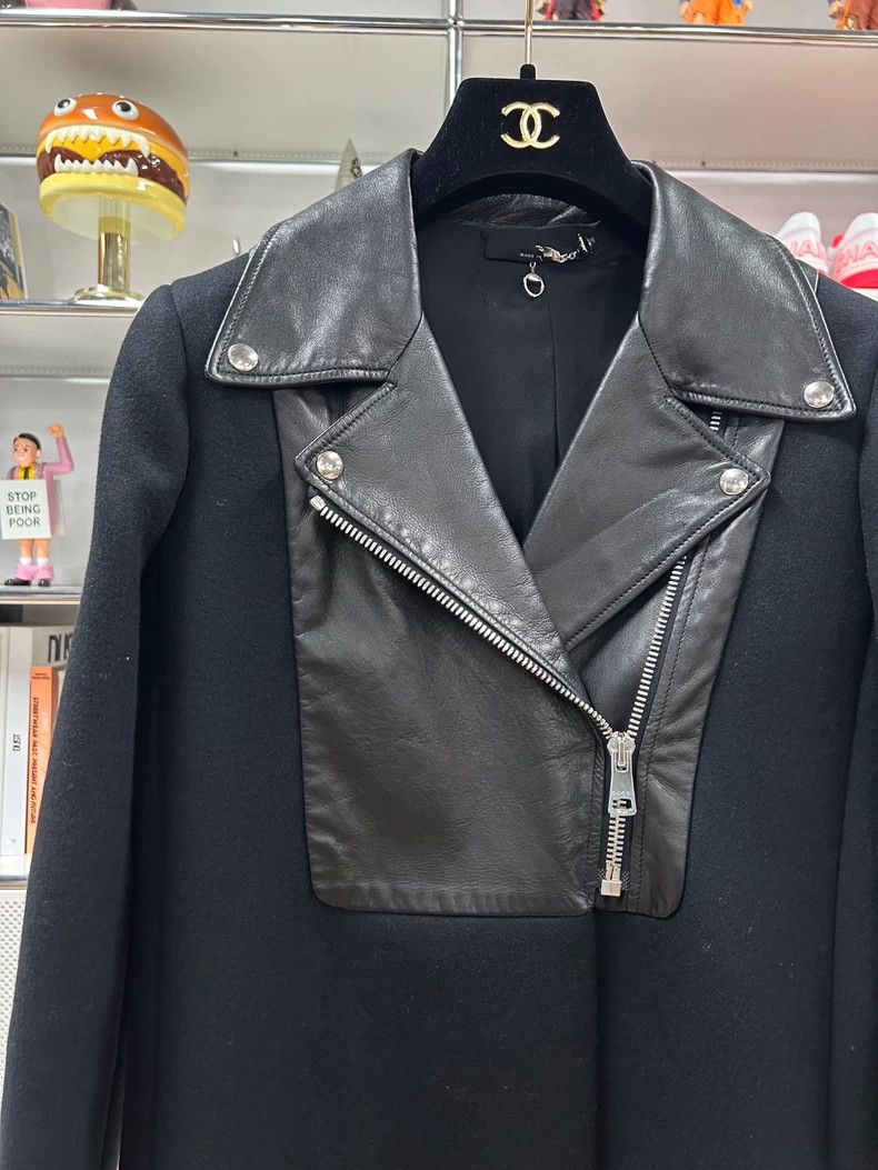 Gucci Gucci Size 38 Black leather wool coat 2501-Nextarrow Size US XXS / EU 40 - 2 Thumbnail