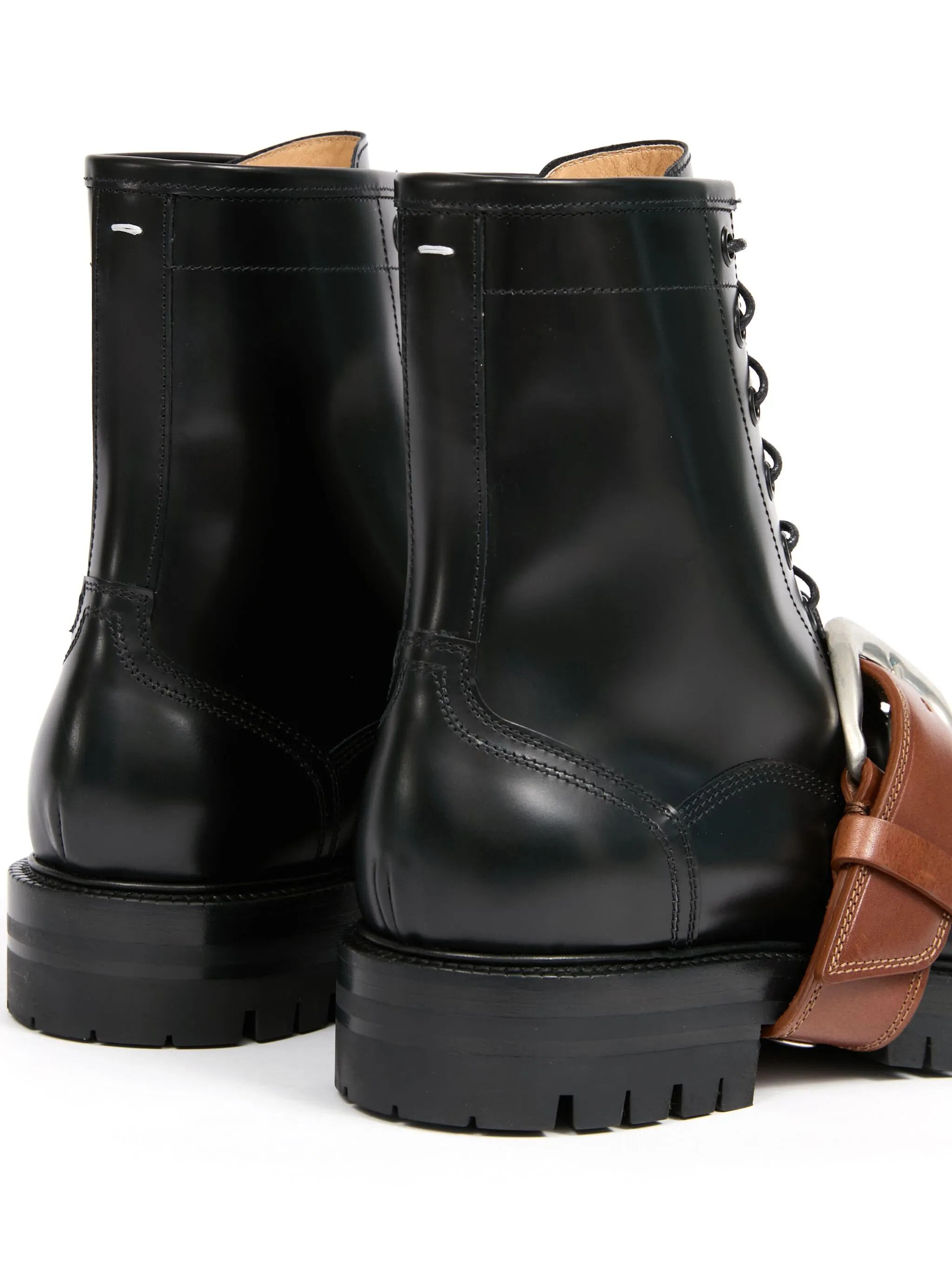 Maison Margiela o1w1db11225 Leather Tabi Boots in Black Size US 7 / IT 37 - 7 Thumbnail