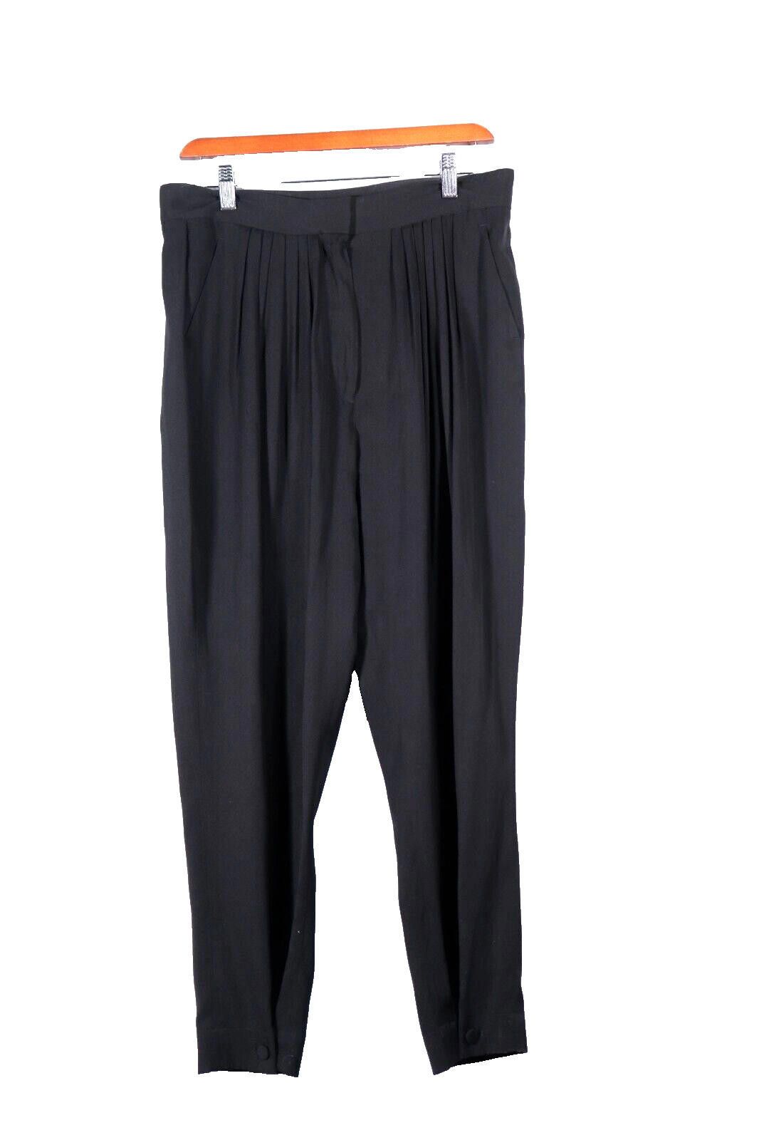 Stella McCartney Stella McCartney US8 Black Pleated Pants Silk Trouser Size 30" / US 8 / IT 44 - 1 Thumbnail