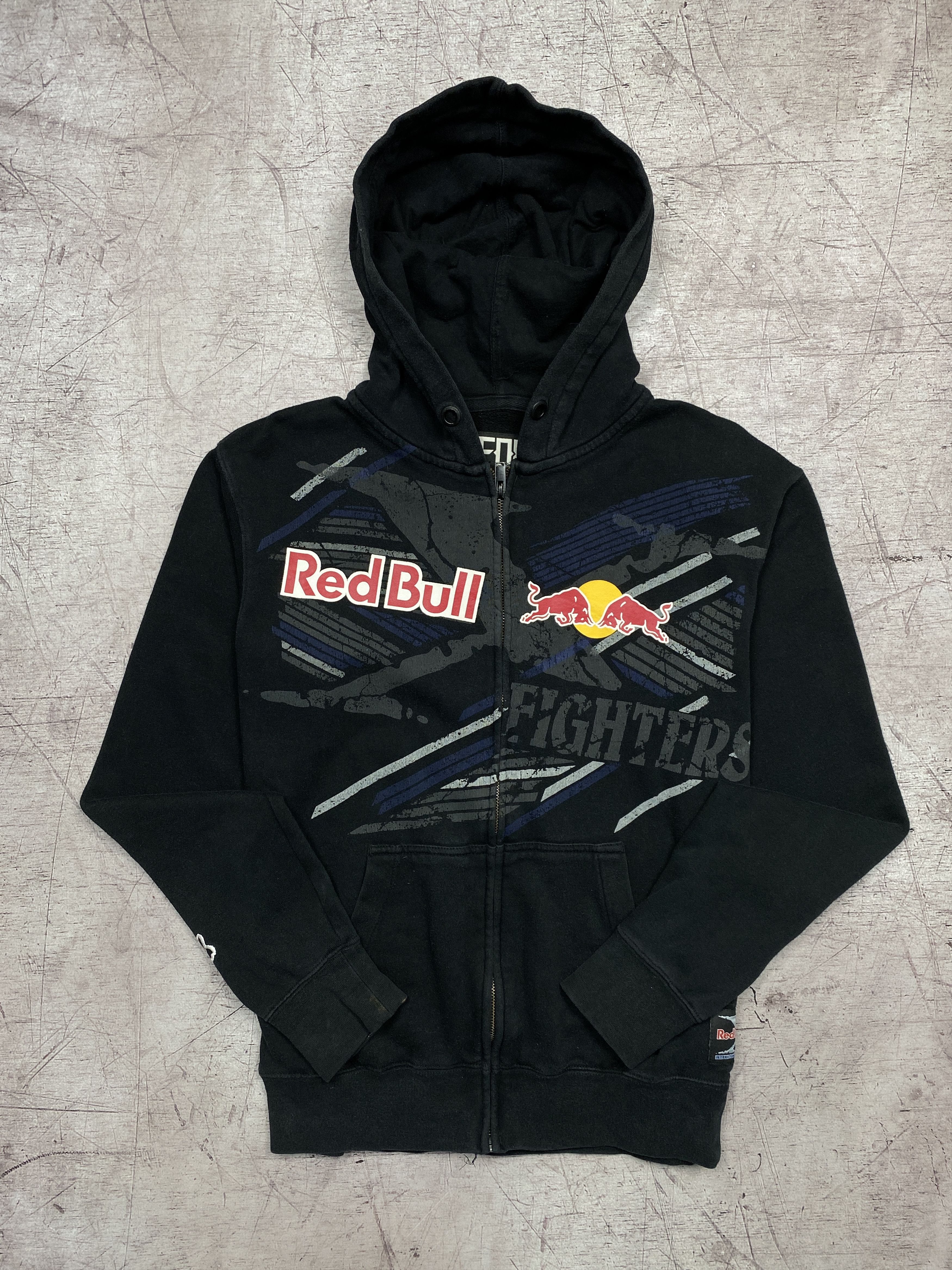 Fox Racing × Red Bull × Vintage Red Bull Fox Racing Vintage Mens Zip Hoodie Size US S / EU 44-46 / 1 - 1 Thumbnail