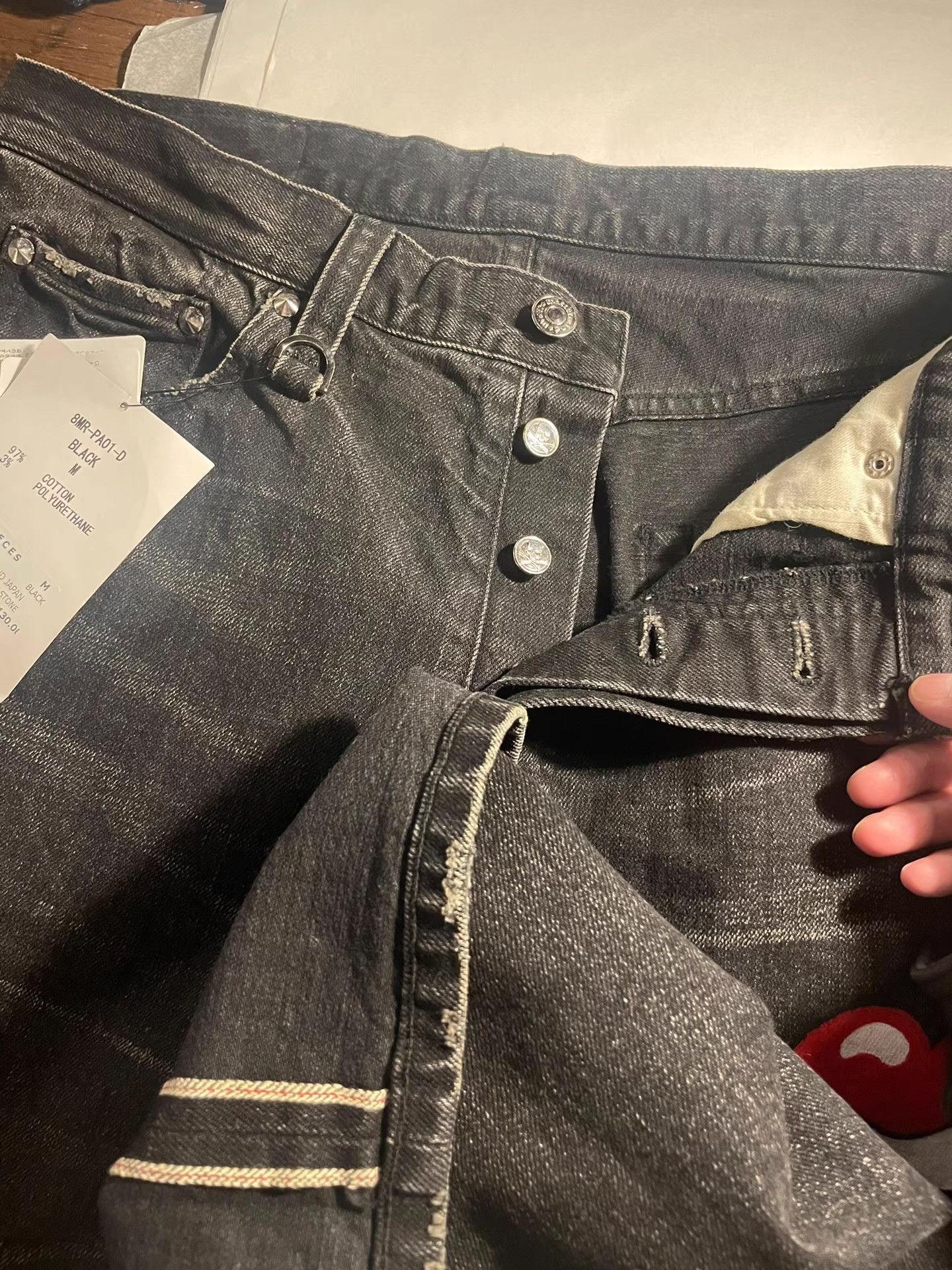 Mastermind Japan MMJ Mastermind Japan black washed denim jeans。Ｑ25 Size US 34 / EU 50 - 3 Thumbnail