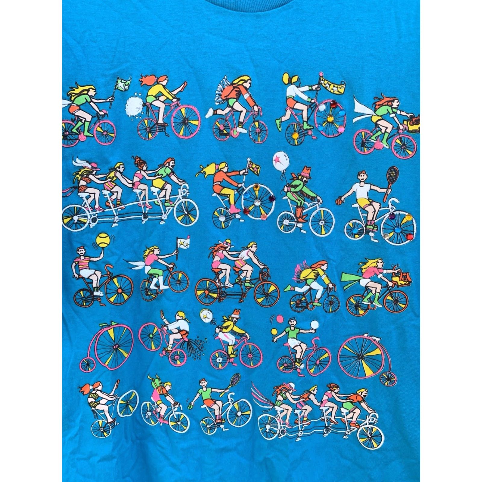 Vintage VINTAGE Eyes On California Bicycle Bicyclists Cycling T-Shirt 80s 90s One Size Size ONE SIZE - 3 Thumbnail