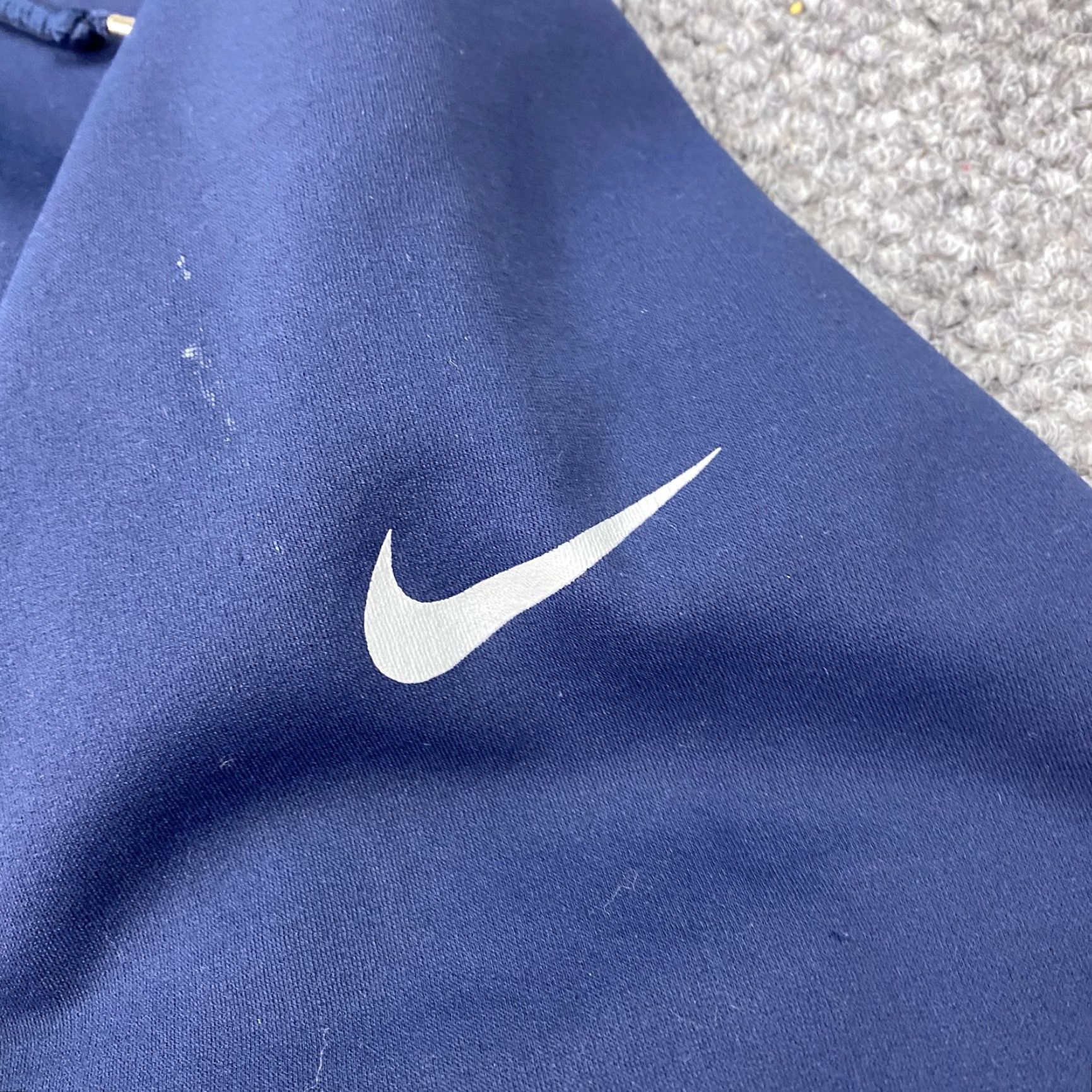 Nike Nike NikeFIT Therma Hoodie Mens 2XL Navy Blue Pullover Sweatshirt Logo Graphic Print Pockets Hooded Fleece Polyester Size US XXL / EU 58 / 5 - 6 Thumbnail