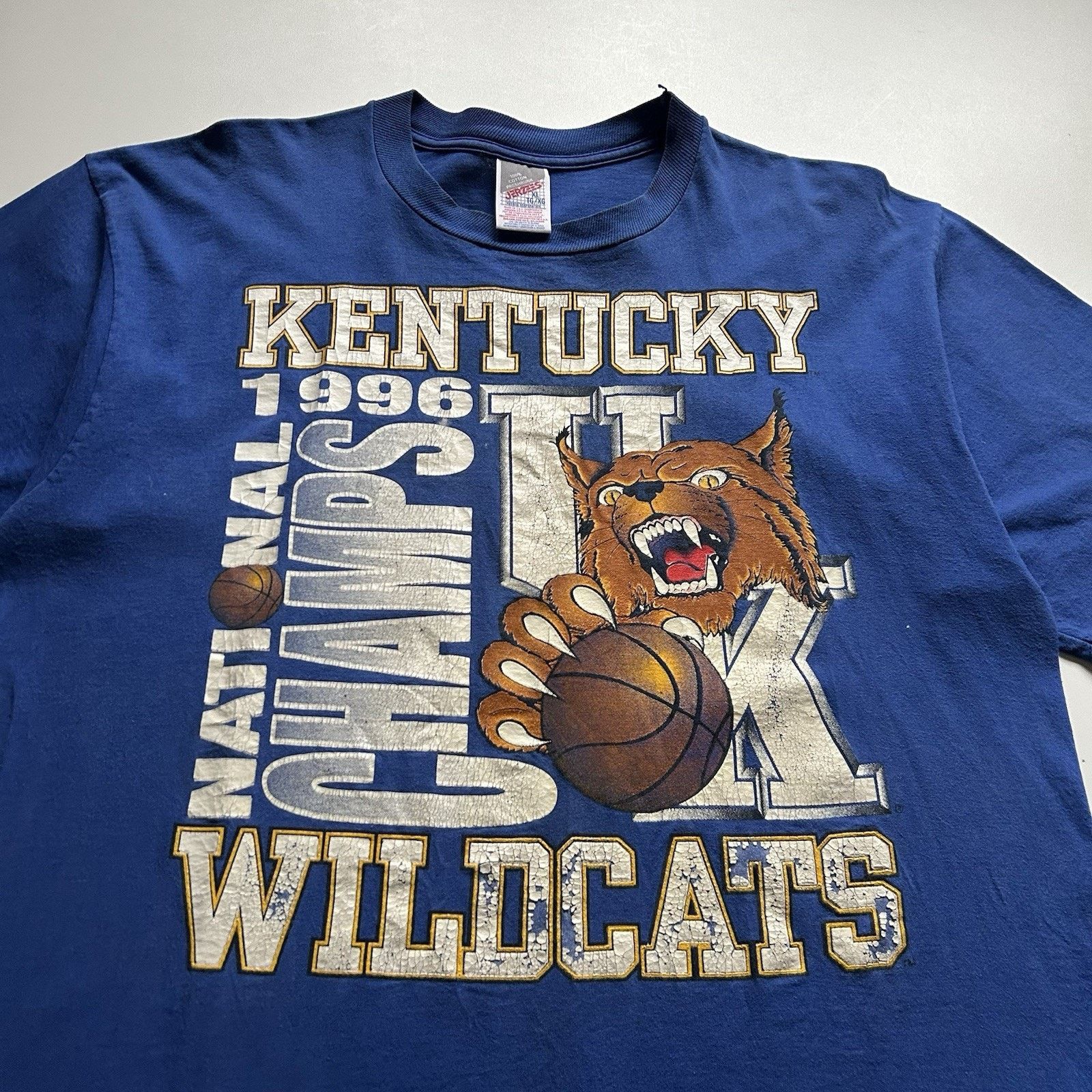 Jerzees Vintage 90s Kentucky Wildcats NCAA Basketball Shirt XL Rare Size US XL / EU 56 / 4 - 2 Thumbnail