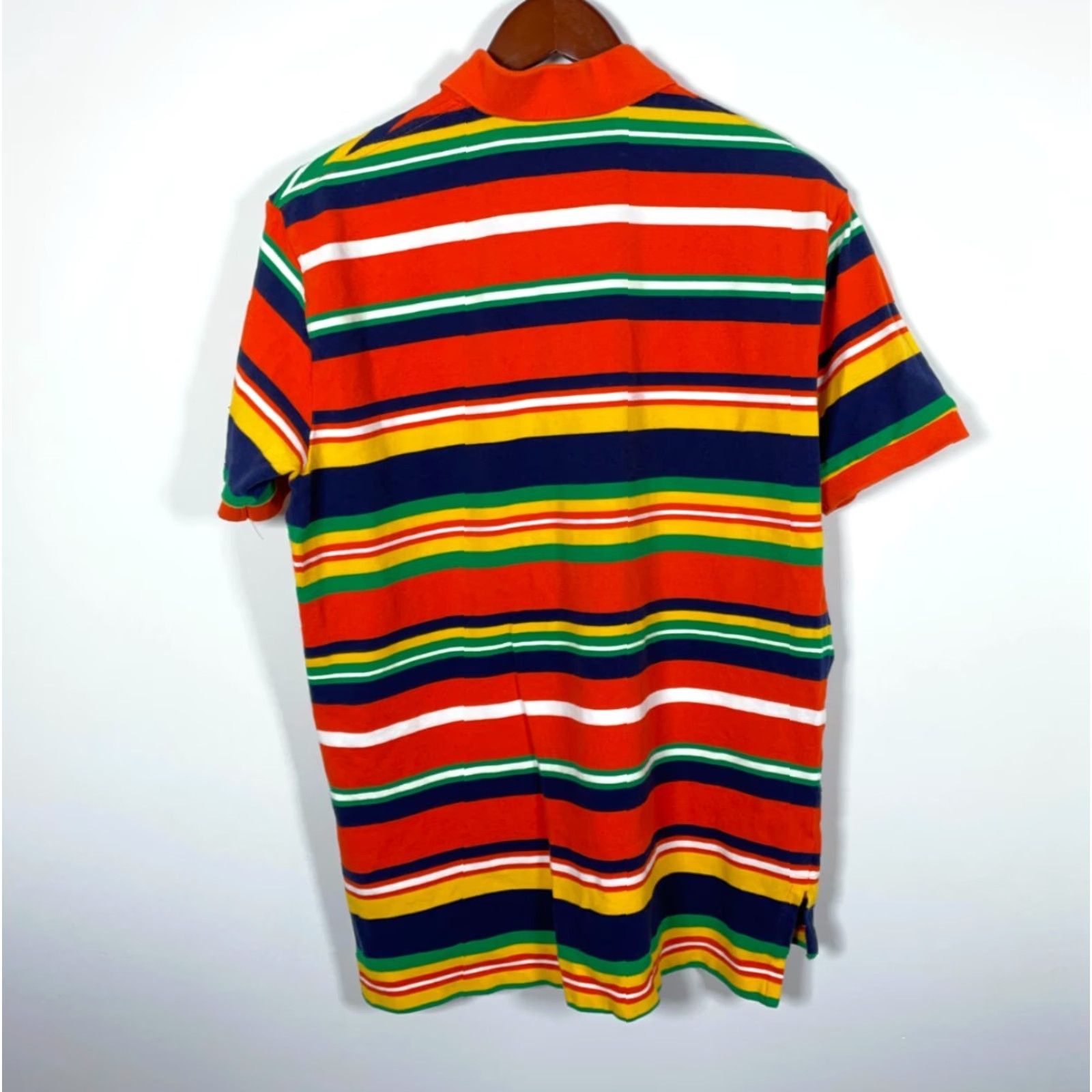 Polo Ralph Lauren Polo Ralph Lauren Polo Shirt Men Large Orange Yellow Stripe Pique Cotton Polo Shirt Mens Large Orange Yellow Stripe Polo Ralph Lauren Size US L / EU 52-54 / 3 - 2 Thumbnail