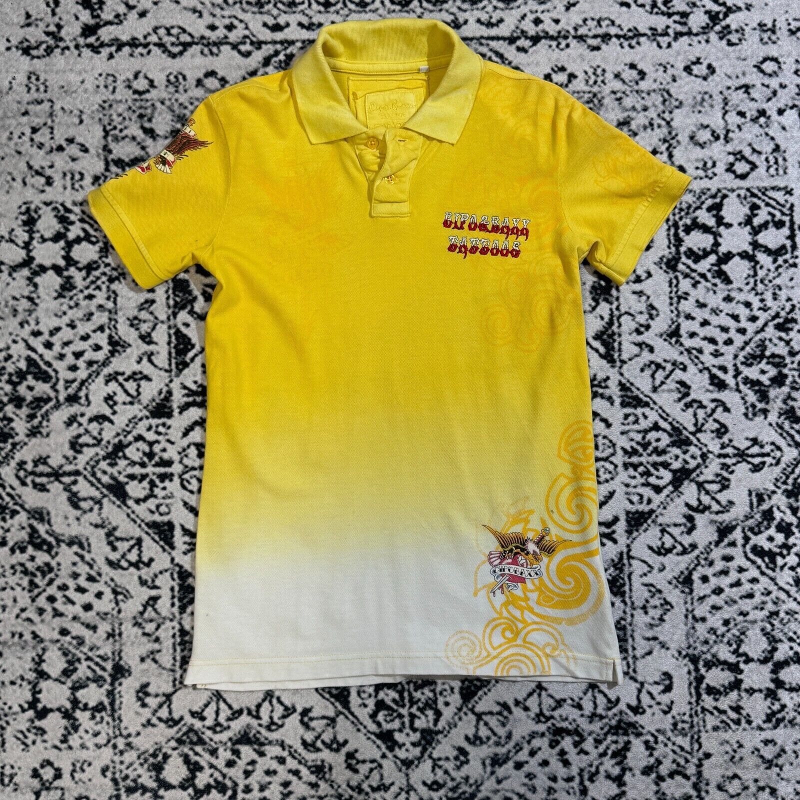 Ed Hardy × Vintage Cipo&Baxx Yellow Cotton Polo Shirt Size M Ed Hardy Christian Size US M / EU 48-50 / 2 - 7 Thumbnail