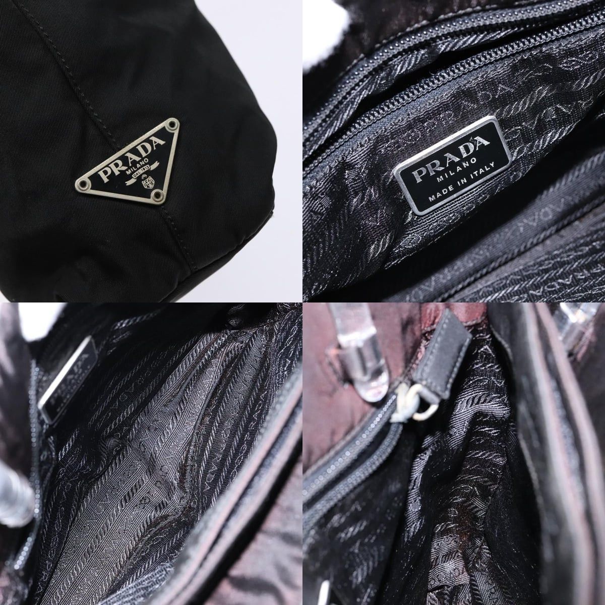Prada PRADA Hand Bag Nylon Black Silver Size ONE SIZE - 11 Thumbnail