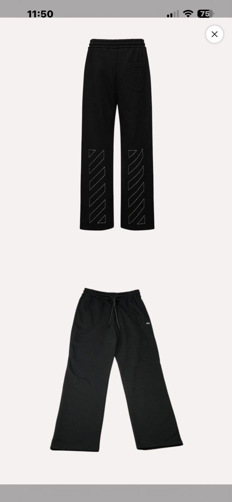 Off-White Off-White - off stitch sweat pants Size US 36 / EU 52 - 2 Thumbnail