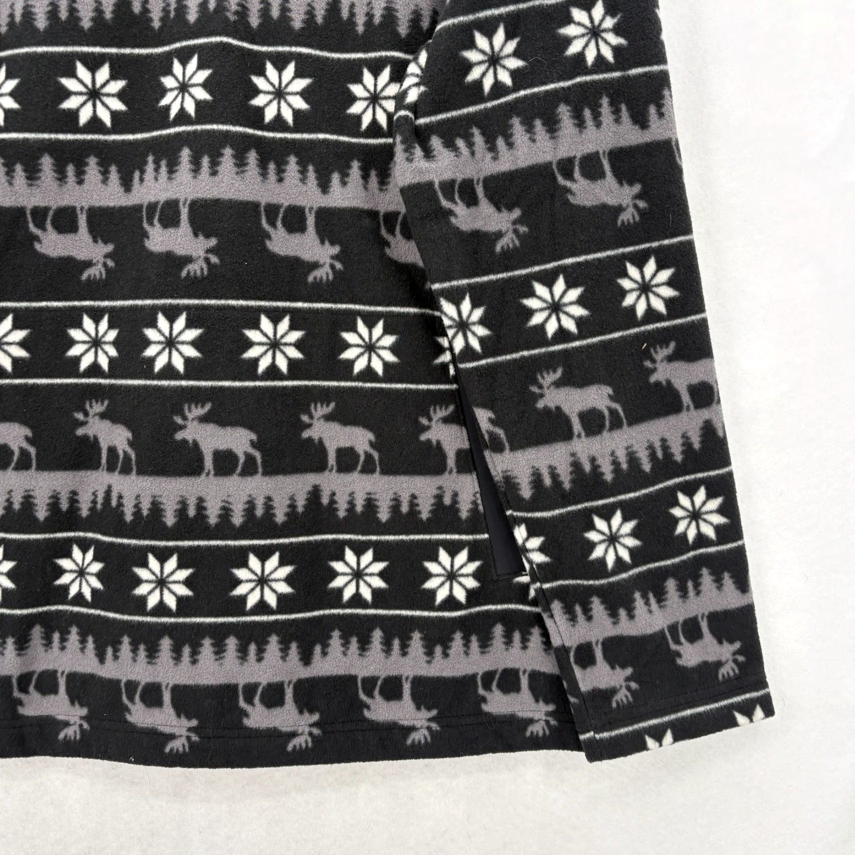 Vintage Duluth Doubleback Printed Fleece Pullover Womens Large Black Fair Isle Cozy Soft Size L / US 10 / IT 46 - 3 Thumbnail