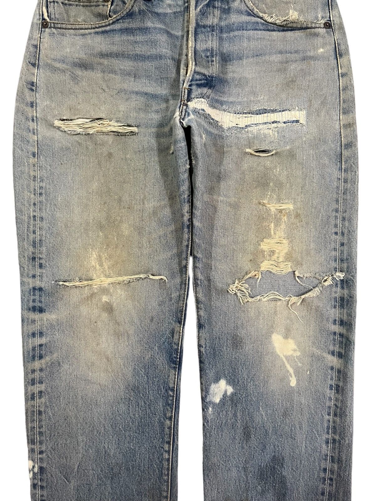 Levi's Vintage 70s Levis 501 Selvedge Button Stamp #2 Destroy Jeans Size US 34 / EU 50 - 3 Thumbnail