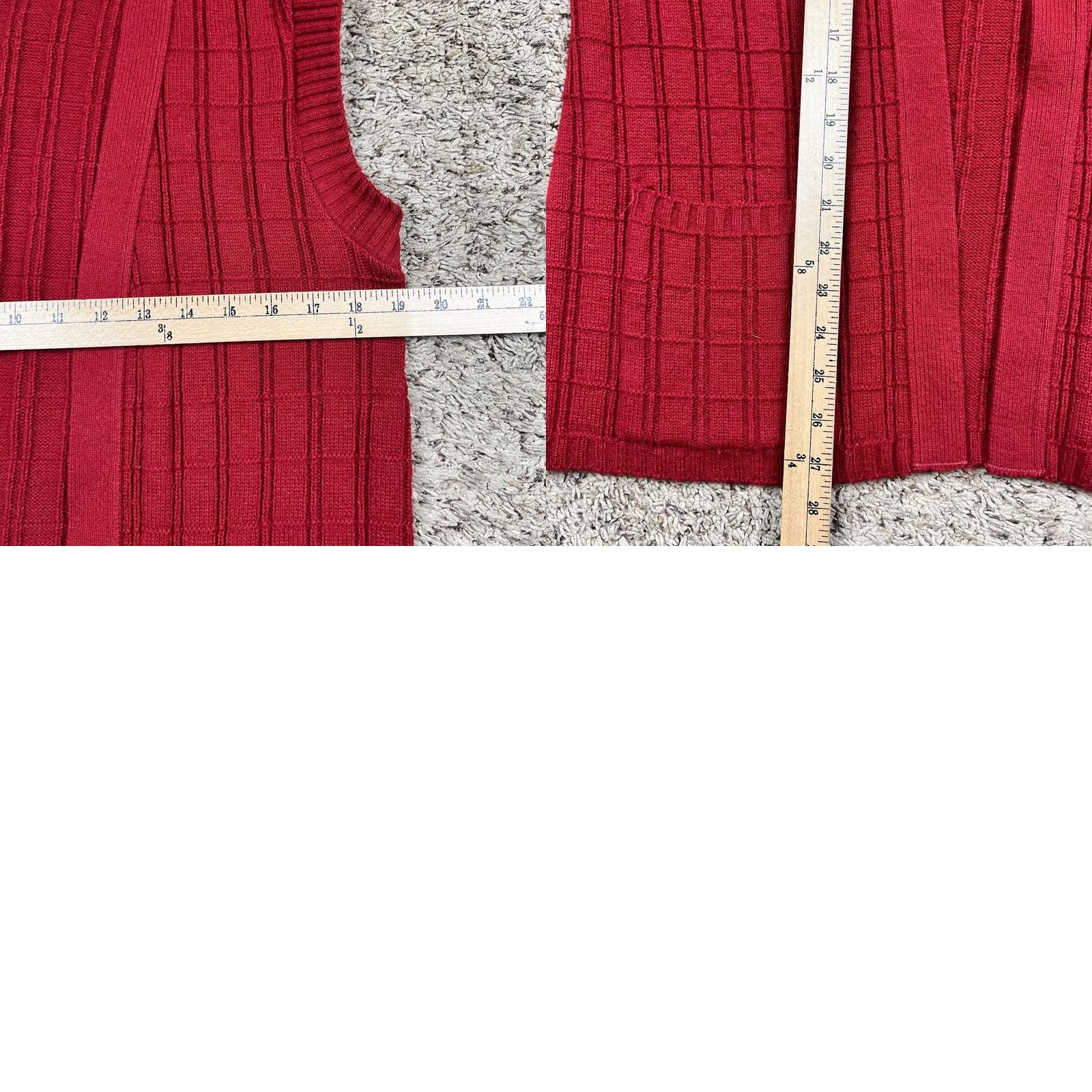 Sears VINTAGE 90s Sears Red 100% Orlon Acrylic Open-Front Sweater Vest Womens Medium Size M / US 6-8 / IT 42-44 - 8 Thumbnail