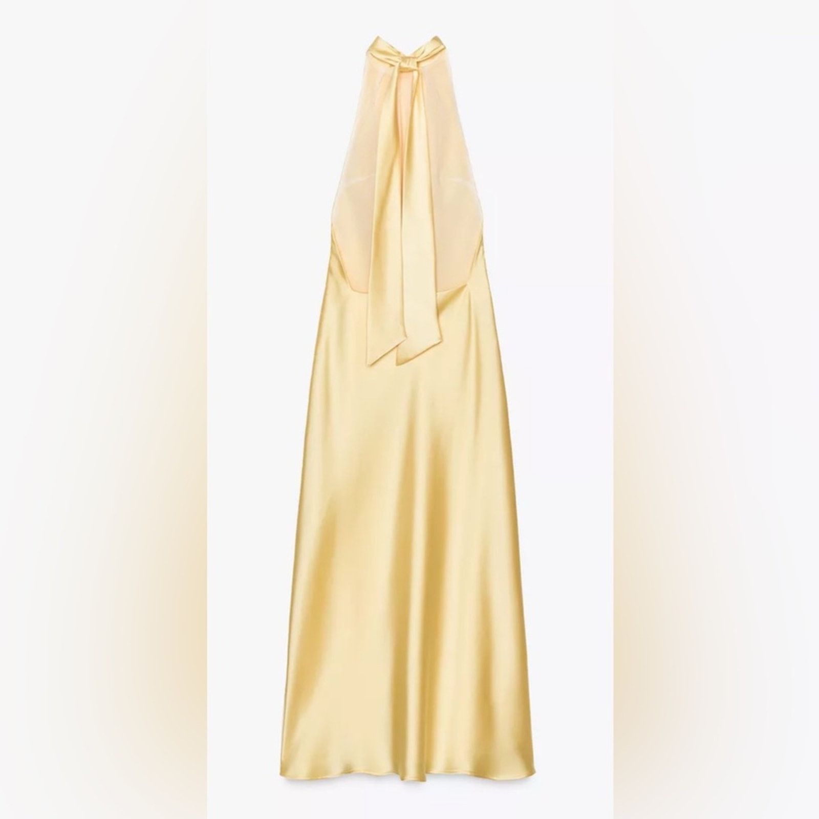 Zara Nwt- zara- satin halter midi dress- L Size L / US 10 / IT 46 - 4 Thumbnail