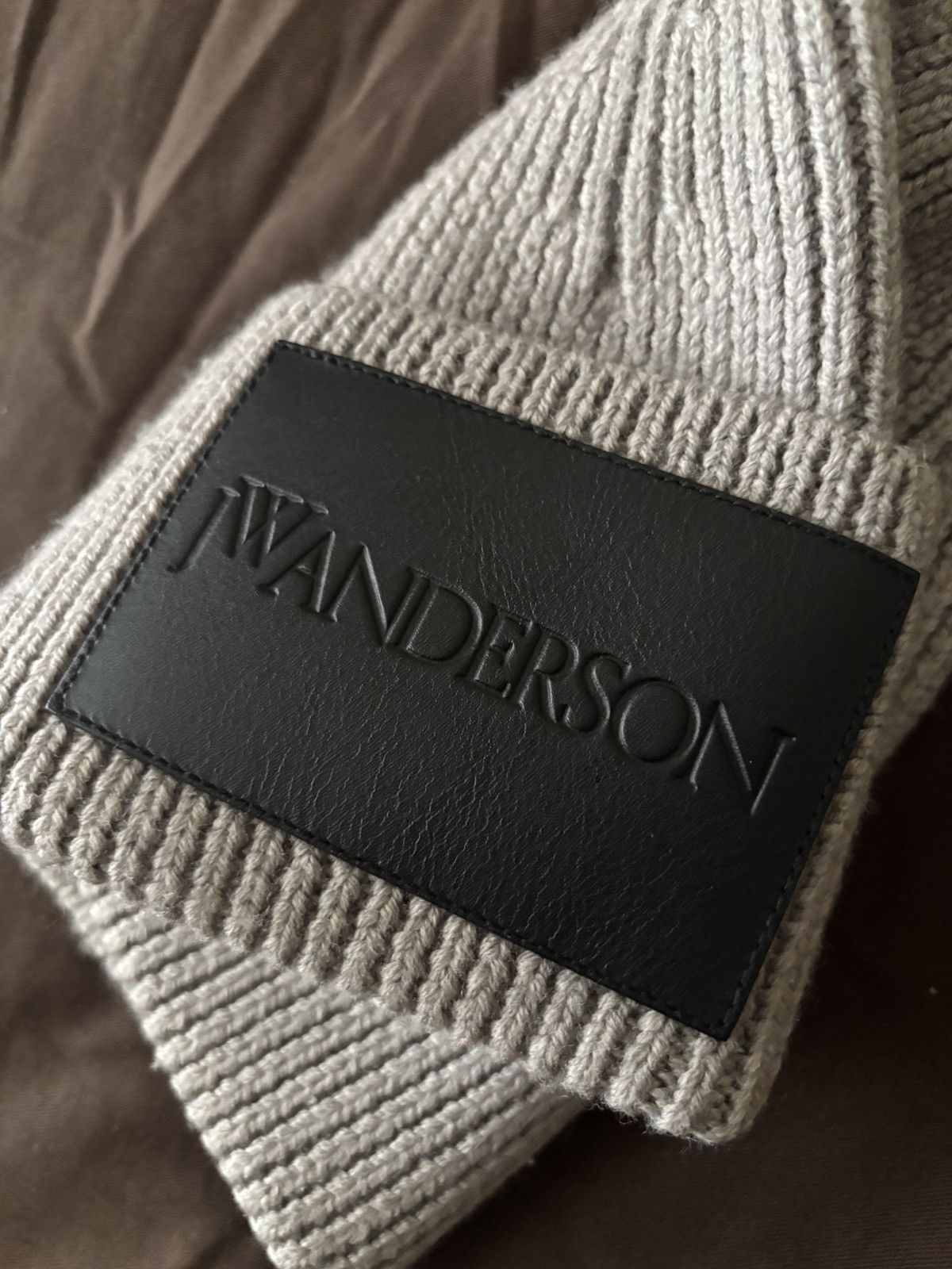 JW Anderson JW Anderson Logo Patch Beanie in Color Hemp Size ONE SIZE - 5 Thumbnail