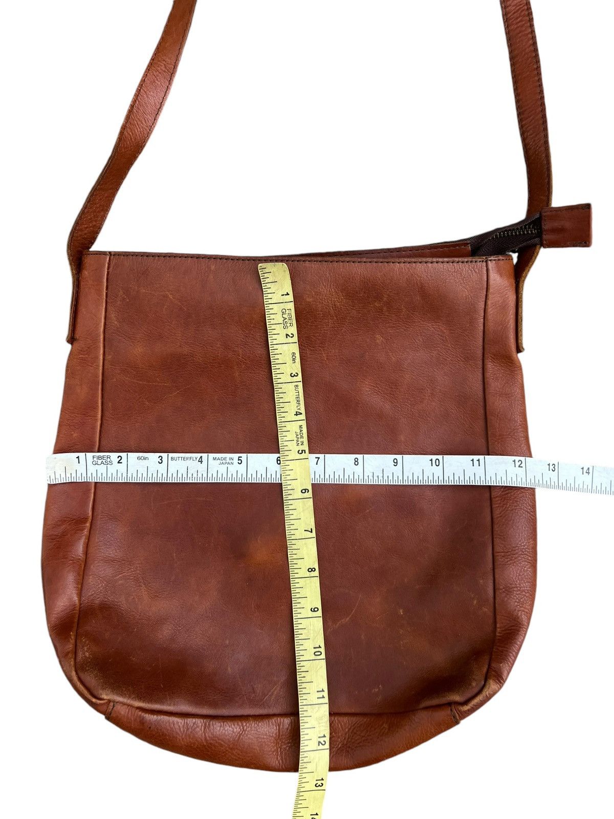 Leather Vintage Turkuabo Japan Faded Patina Leather Sling Bag Size ONE SIZE - 25 Thumbnail